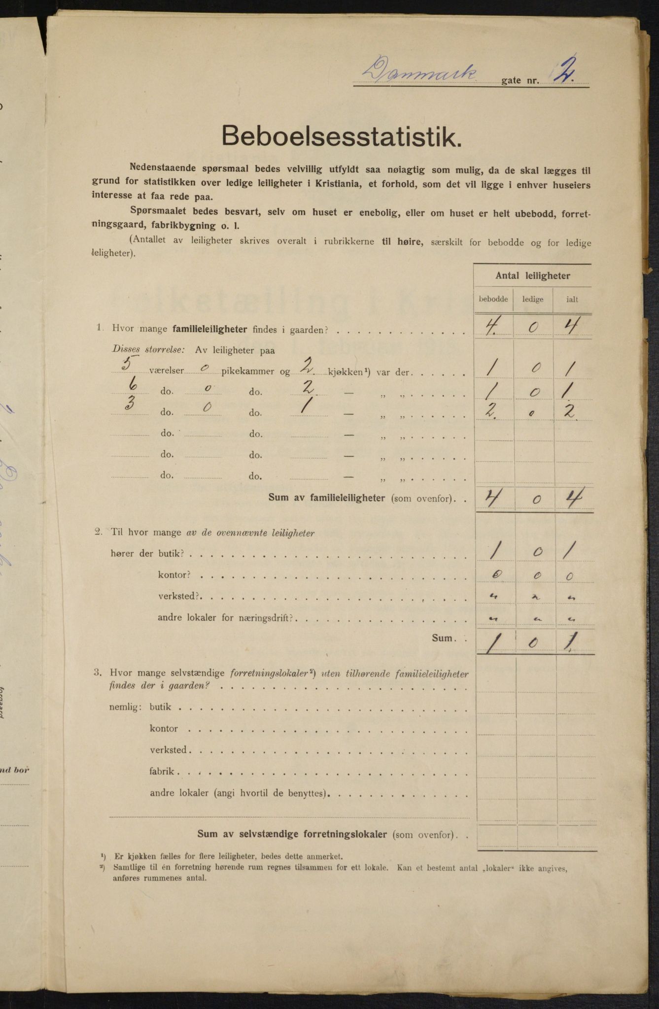 OBA, Municipal Census 1915 for Kristiania, 1915, p. 14558