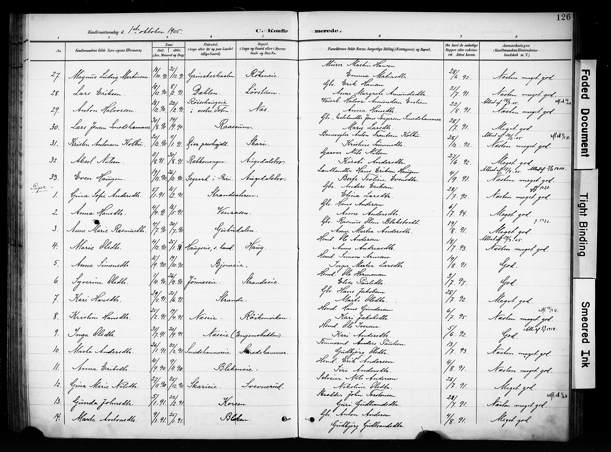 Brandbu prestekontor, SAH/PREST-114/H/Ha/Haa/L0001: Parish register (official) no. 1, 1900-1912, p. 126