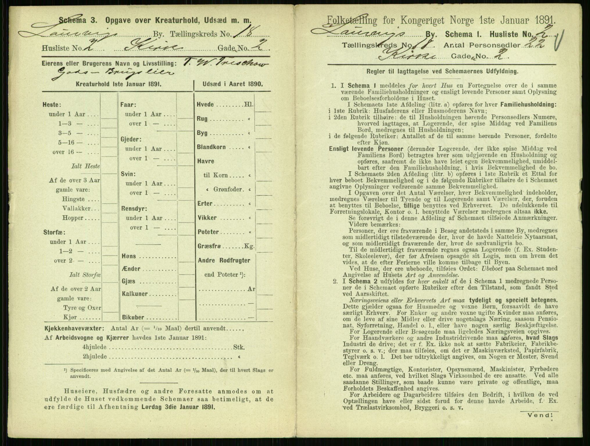 RA, 1891 census for 0707 Larvik, 1891, p. 2103