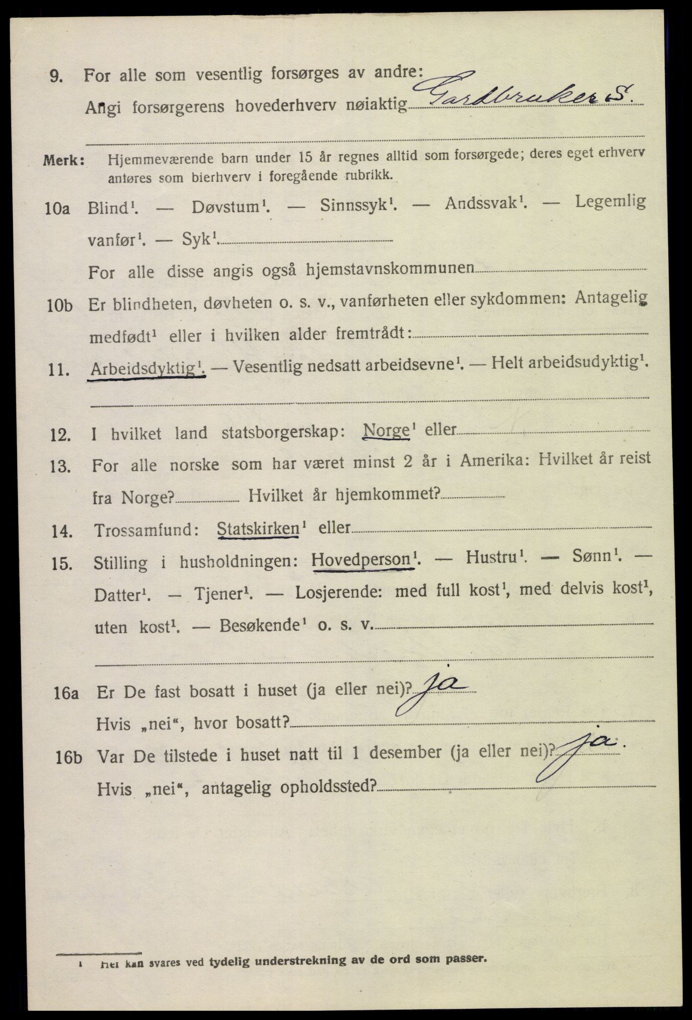 SAK, 1920 census for Sør-Audnedal, 1920, p. 7100