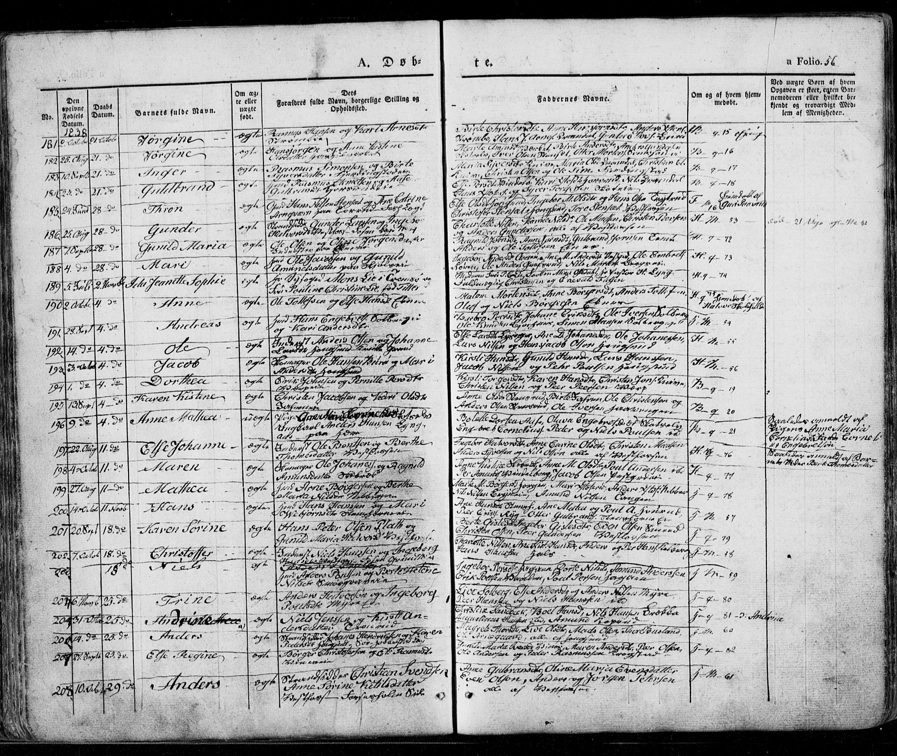 Eiker kirkebøker, AV/SAKO-A-4/G/Ga/L0002: Parish register (copy) no. I 2, 1832-1856, p. 56