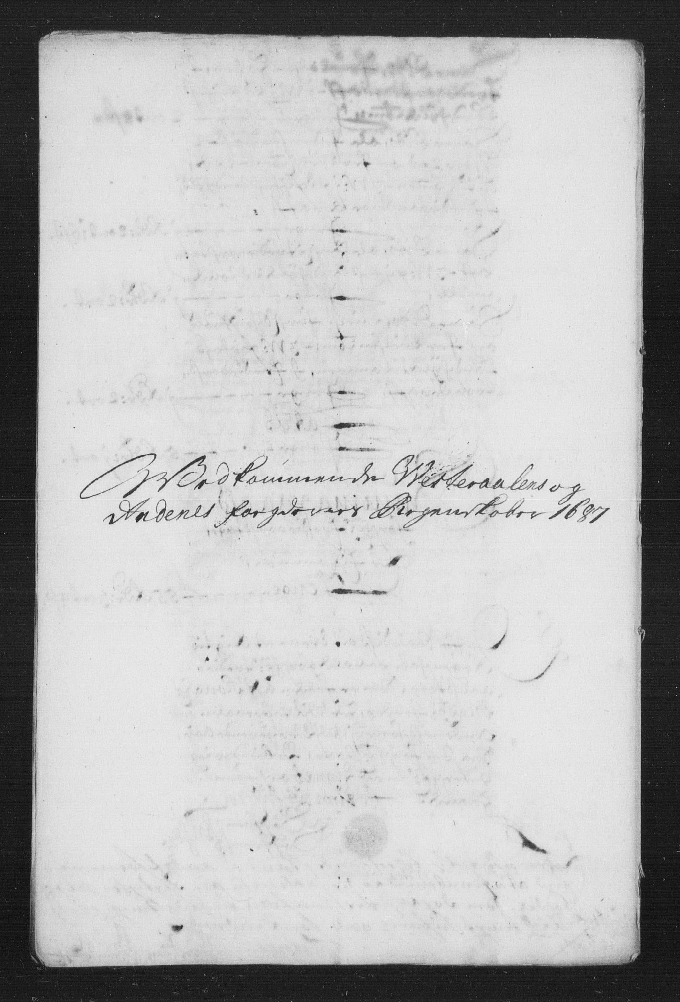 Rentekammeret inntil 1814, Reviderte regnskaper, Stiftamtstueregnskaper, Trondheim stiftamt og Nordland amt, AV/RA-EA-6044/R/Rh/L0010: Nordland amt, 1687