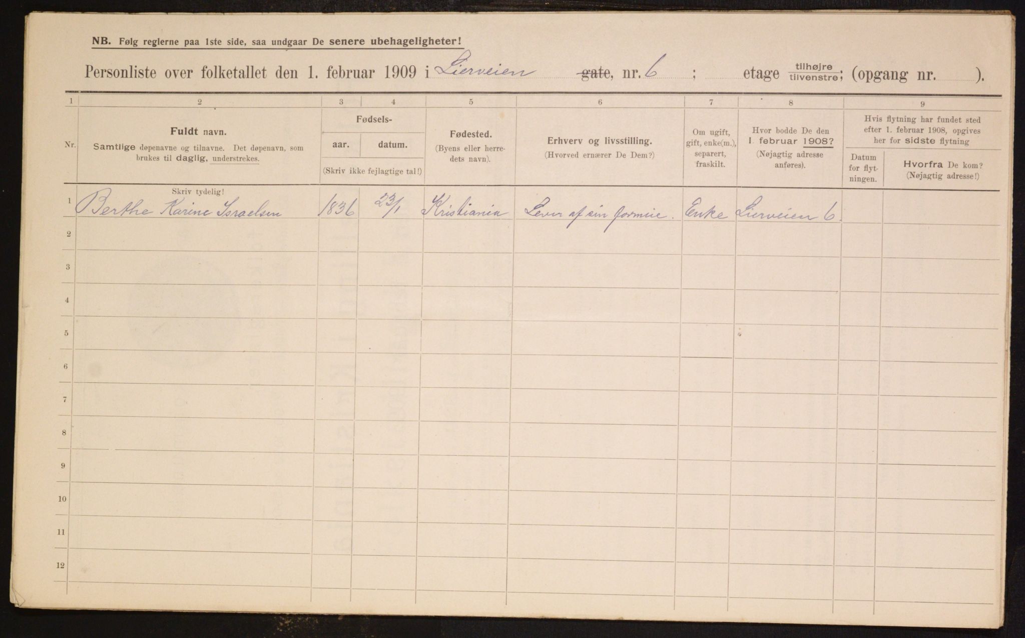 OBA, Municipal Census 1909 for Kristiania, 1909, p. 52475