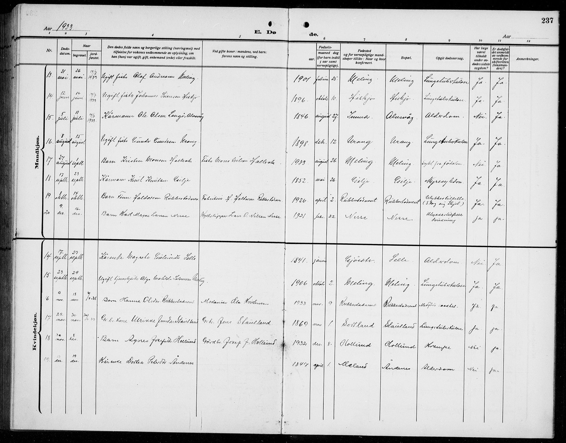 Finnås sokneprestembete, AV/SAB-A-99925/H/Ha/Hab/Habb/L0006: Parish register (copy) no. B 6, 1920-1936, p. 237