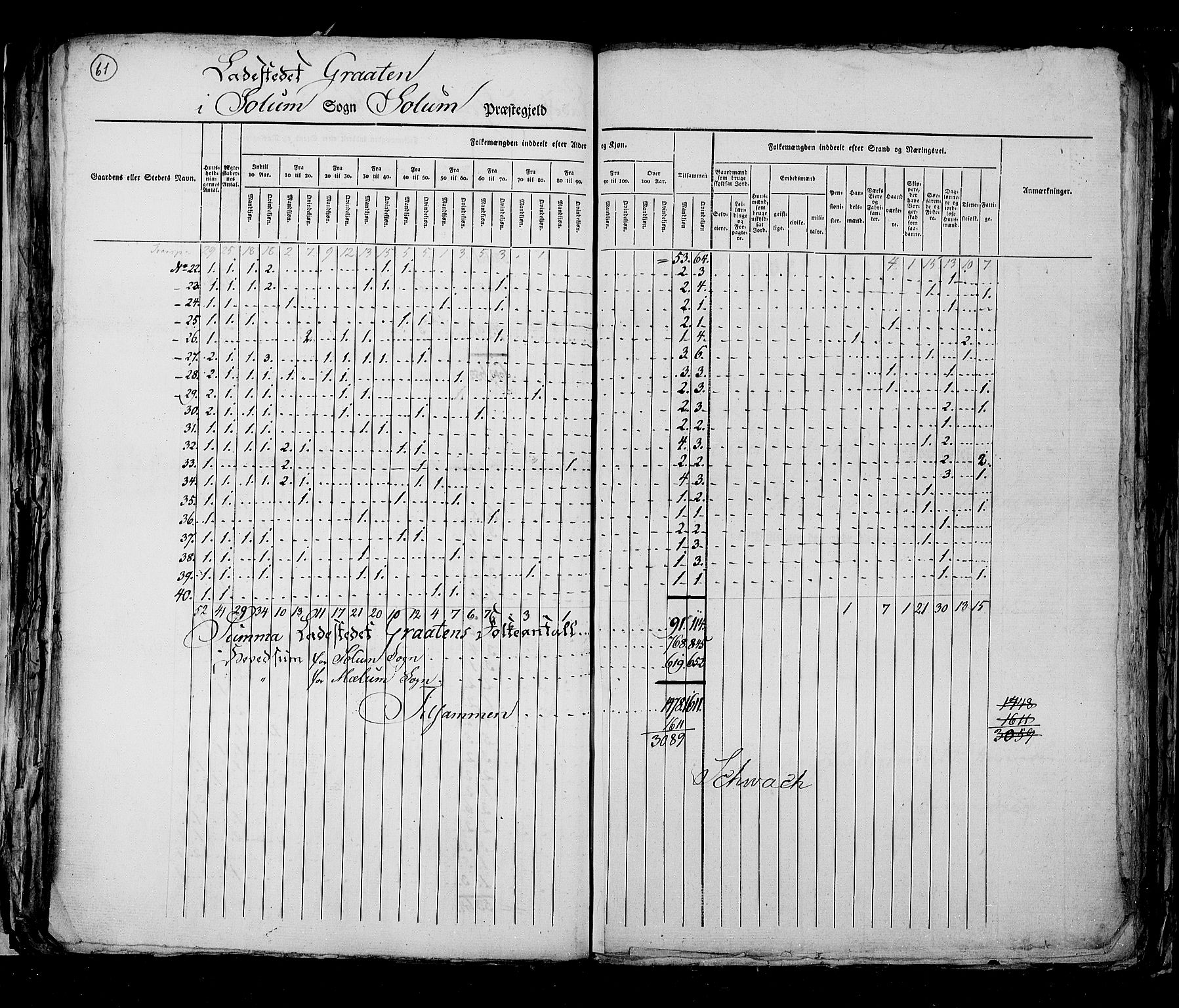 RA, Census 1825, vol. 9: Bratsberg amt, 1825, p. 61