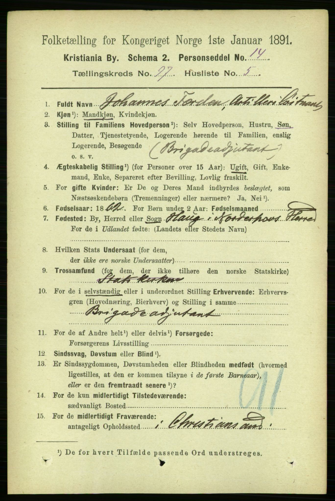RA, 1891 census for 0301 Kristiania, 1891, p. 47041