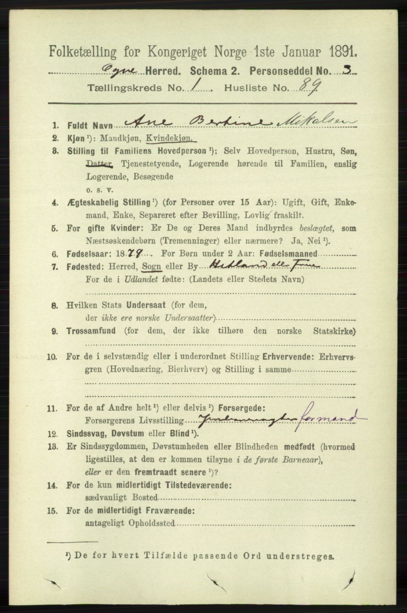 RA, 1891 census for 1117 Ogna, 1891, p. 627