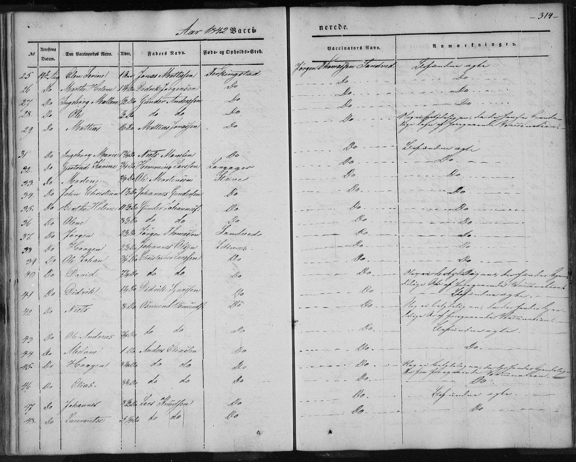 Skudenes sokneprestkontor, AV/SAST-A -101849/H/Ha/Haa/L0003: Parish register (official) no. A 2.2, 1841-1846, p. 314