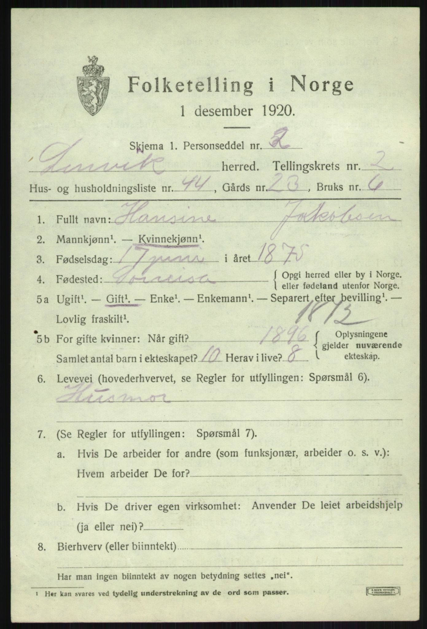 SATØ, 1920 census for Lenvik, 1920, p. 4532