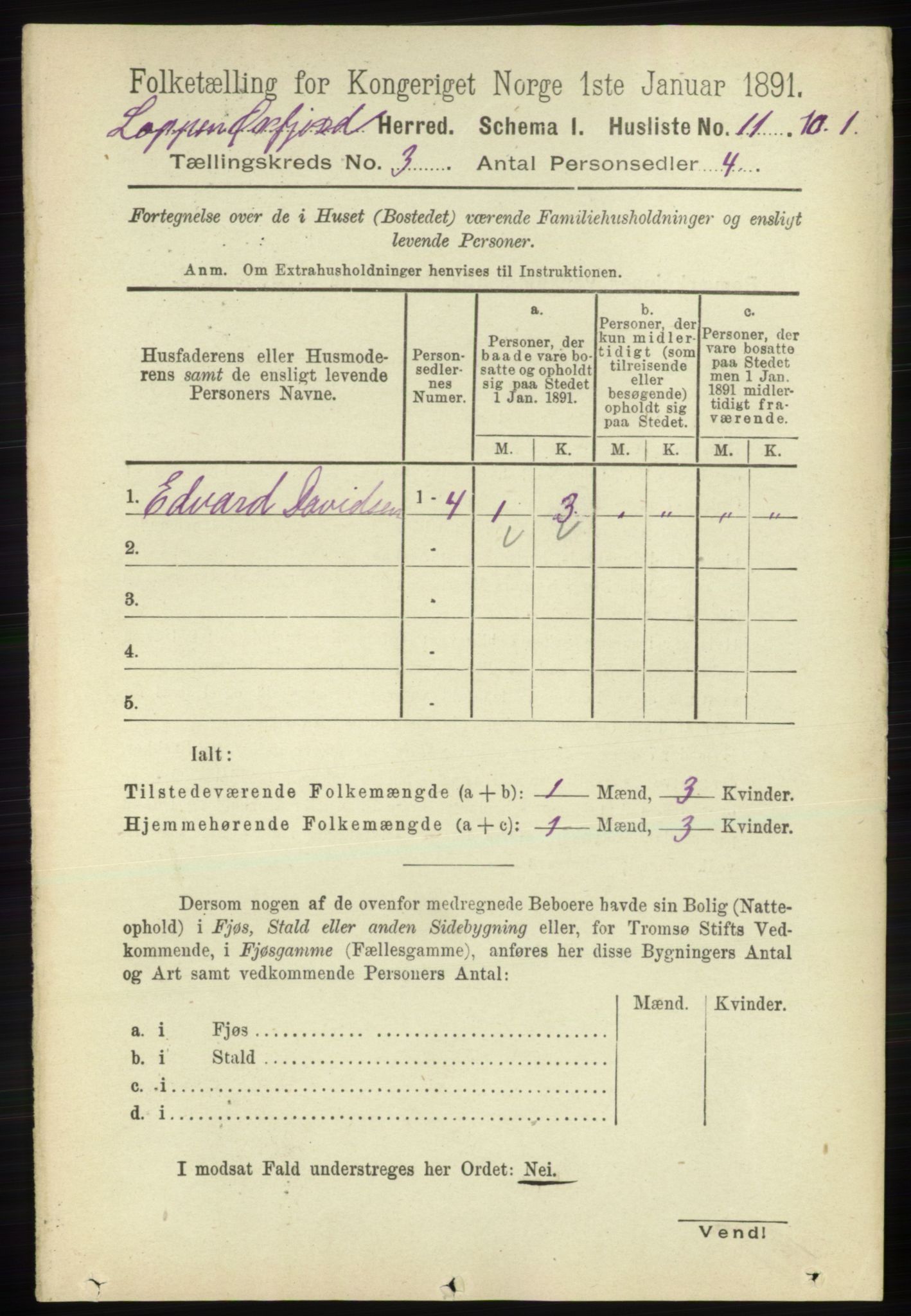 RA, 1891 census for 2014 Loppa, 1891, p. 659