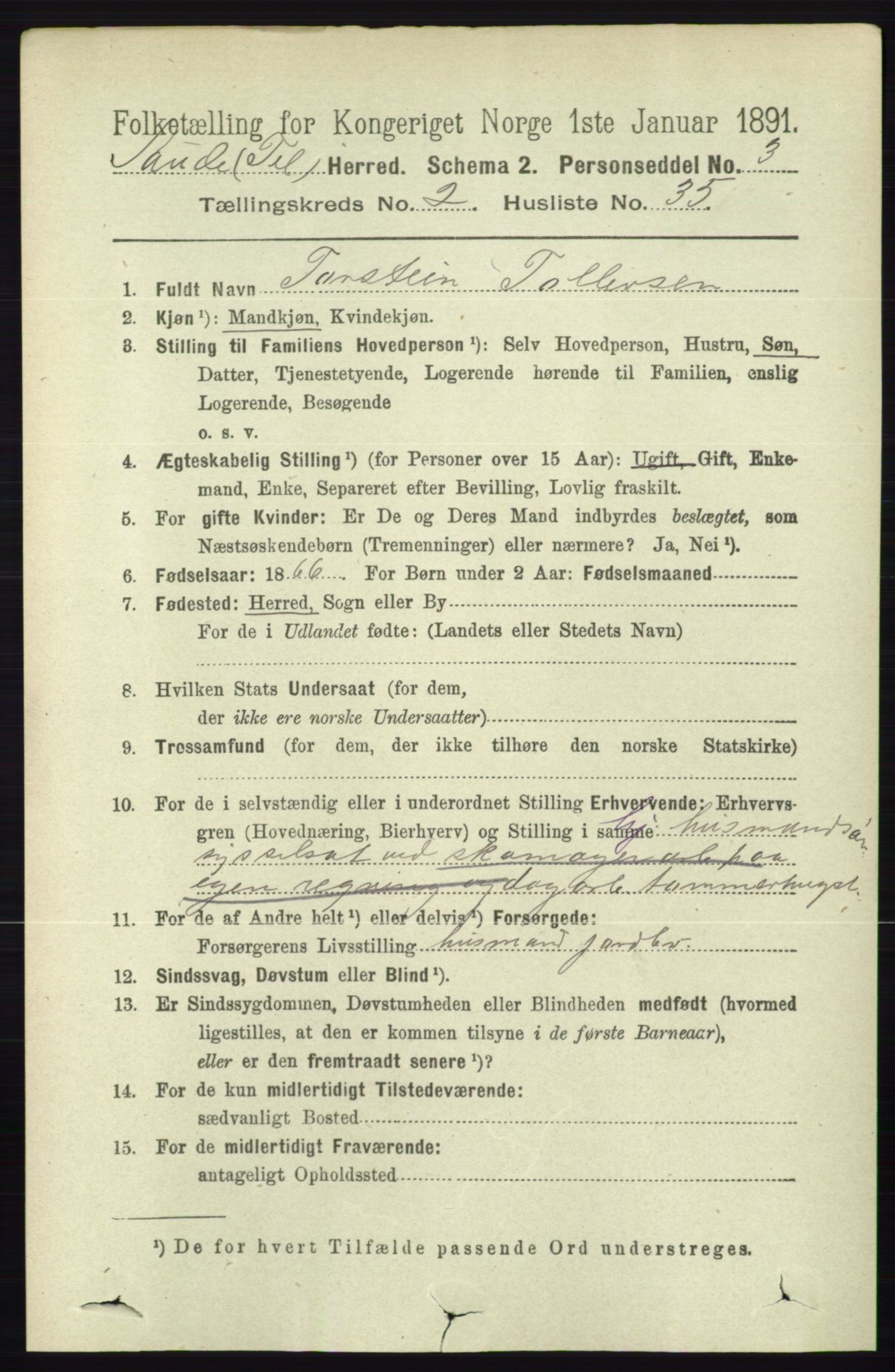 RA, 1891 census for 0822 Sauherad, 1891, p. 604