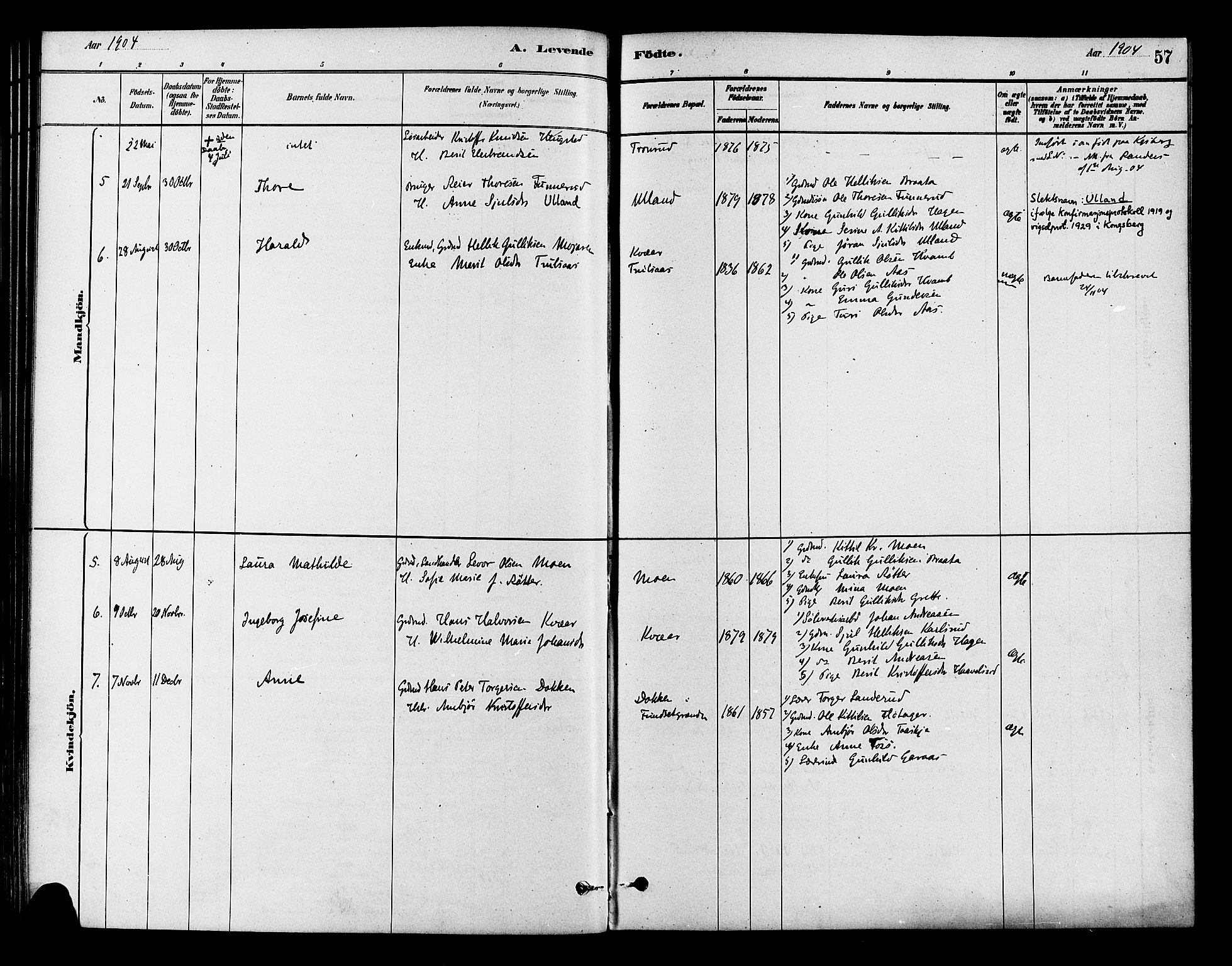 Flesberg kirkebøker, AV/SAKO-A-18/F/Fb/L0001: Parish register (official) no. II 1, 1879-1907, p. 57