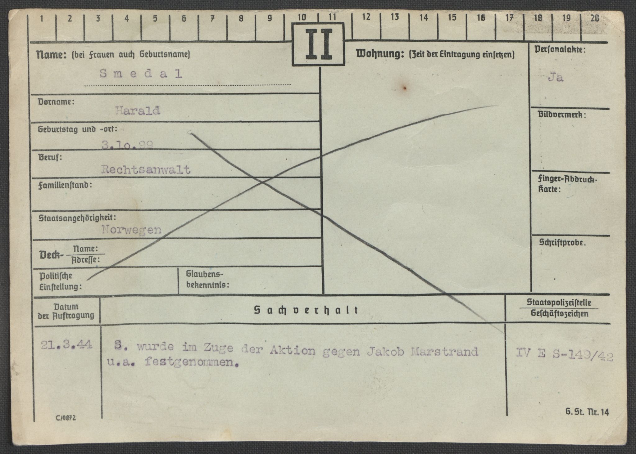 Befehlshaber der Sicherheitspolizei und des SD, RA/RAFA-5969/E/Ea/Eaa/L0009: Register over norske fanger i Møllergata 19: Ru-Sy, 1940-1945, p. 918