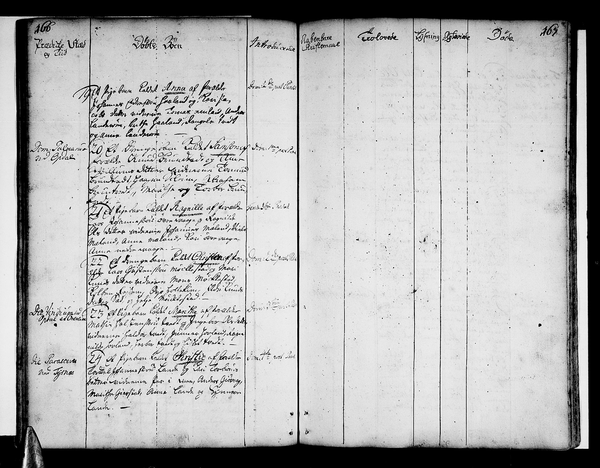 Tysnes sokneprestembete, SAB/A-78601/H/Haa: Parish register (official) no. A 4, 1750-1761, p. 166-167