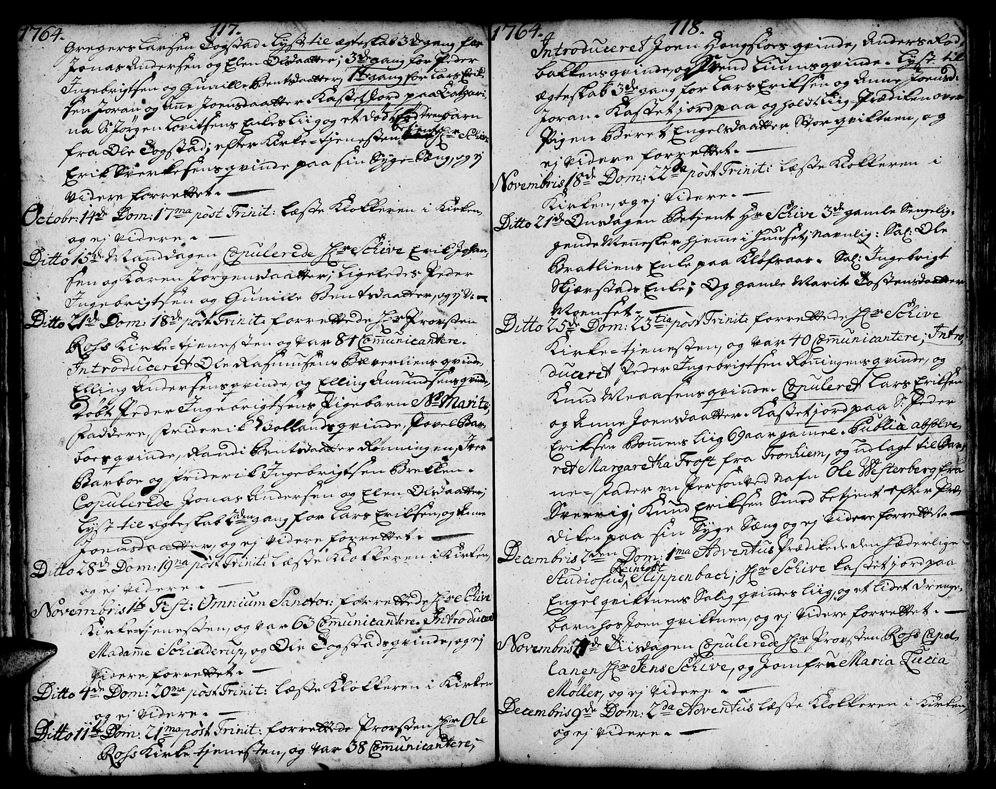 Ministerialprotokoller, klokkerbøker og fødselsregistre - Sør-Trøndelag, SAT/A-1456/671/L0840: Parish register (official) no. 671A02, 1756-1794, p. 117-118