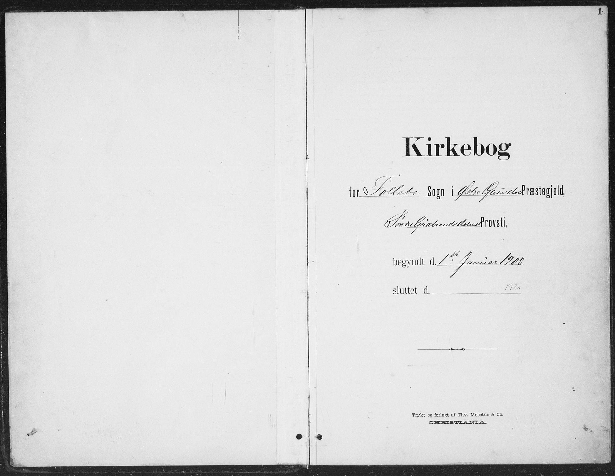 Østre Gausdal prestekontor, AV/SAH-PREST-092/H/Ha/Haa/L0005: Parish register (official) no. 5, 1902-1920, p. 1