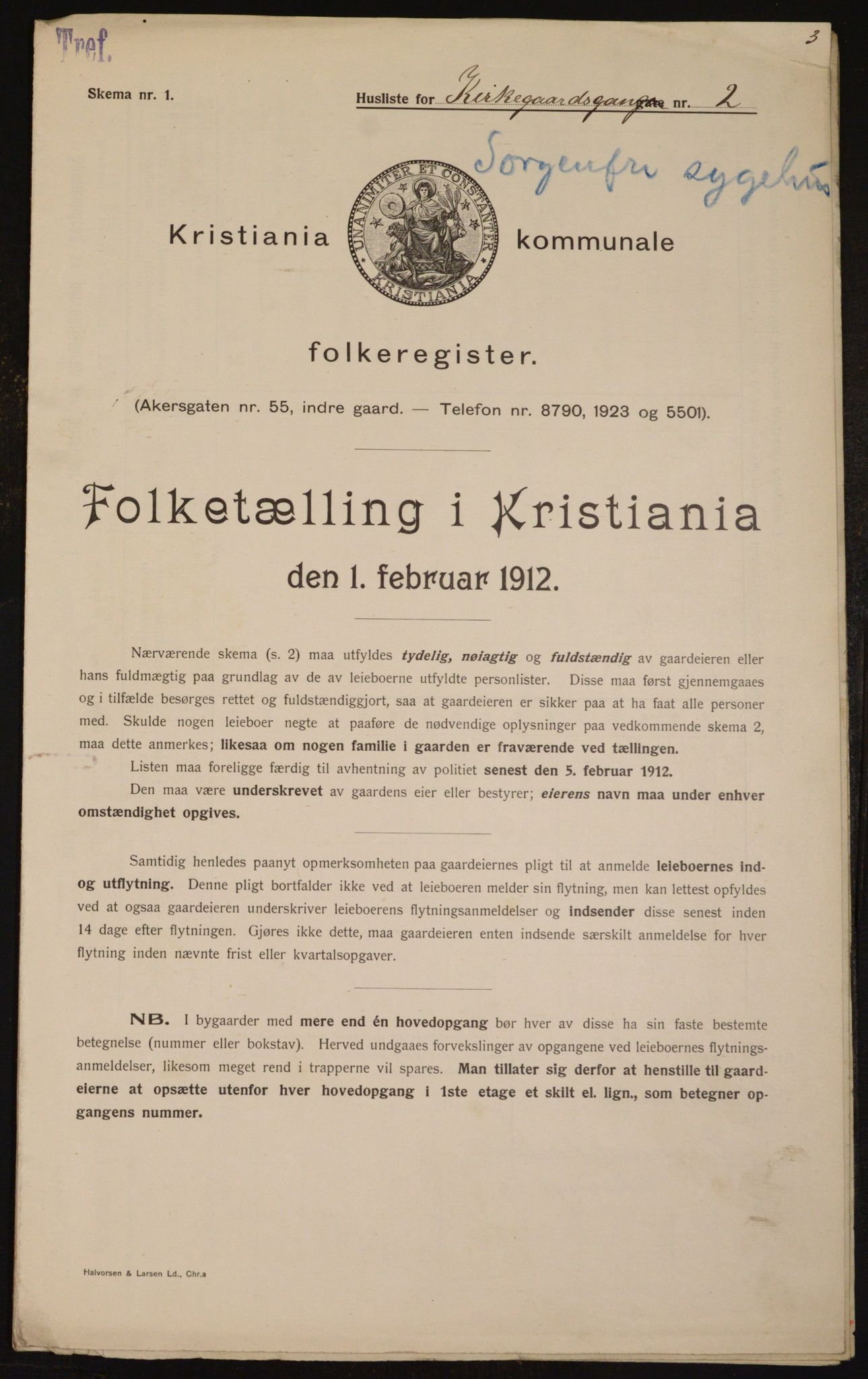 OBA, Municipal Census 1912 for Kristiania, 1912, p. 50255
