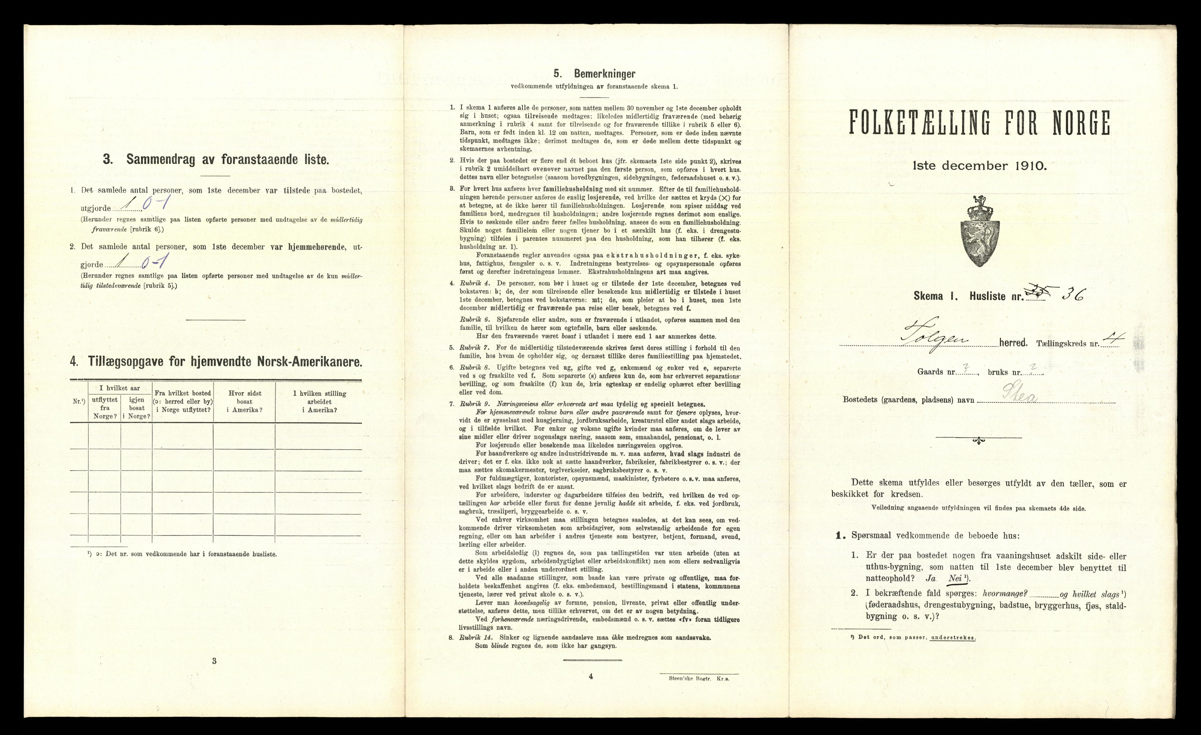 RA, 1910 census for Tolga, 1910, p. 346