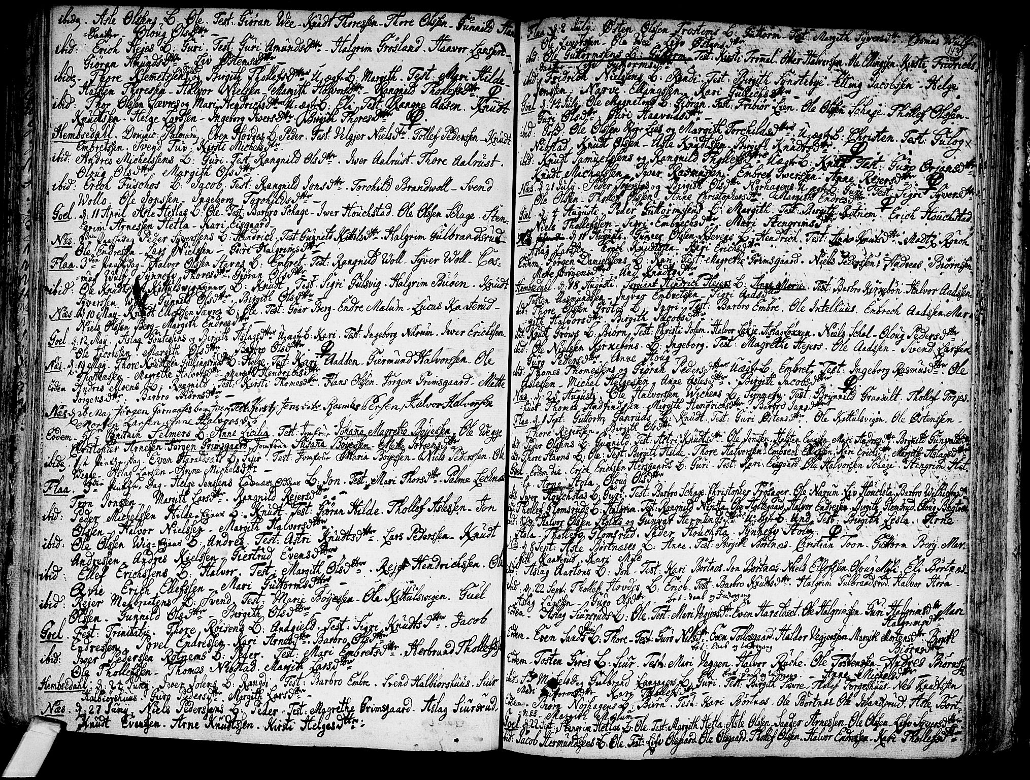 Nes kirkebøker, SAKO/A-236/F/Fa/L0002: Parish register (official) no. 2, 1707-1759, p. 143