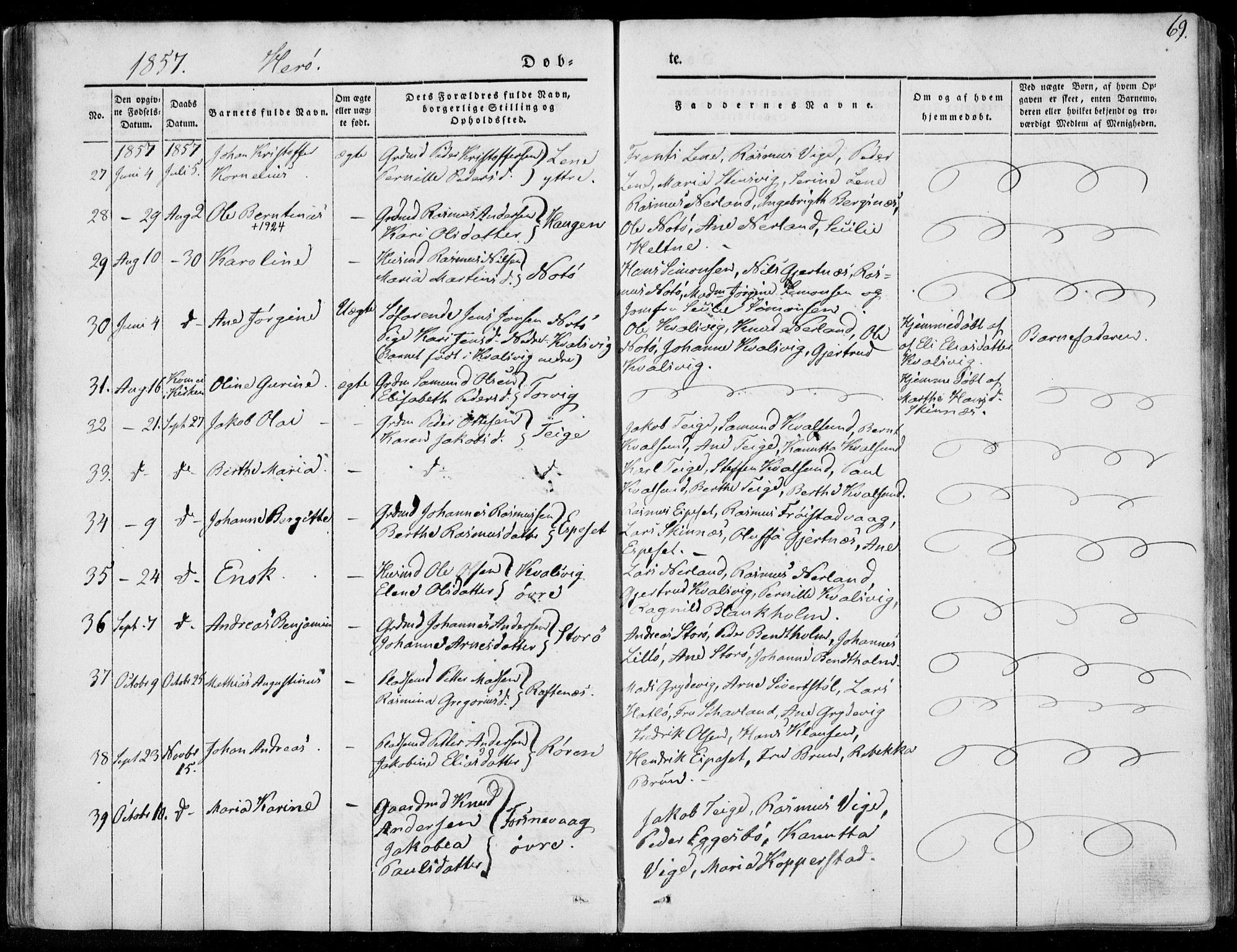 Ministerialprotokoller, klokkerbøker og fødselsregistre - Møre og Romsdal, AV/SAT-A-1454/507/L0070: Parish register (official) no. 507A05, 1842-1873, p. 69