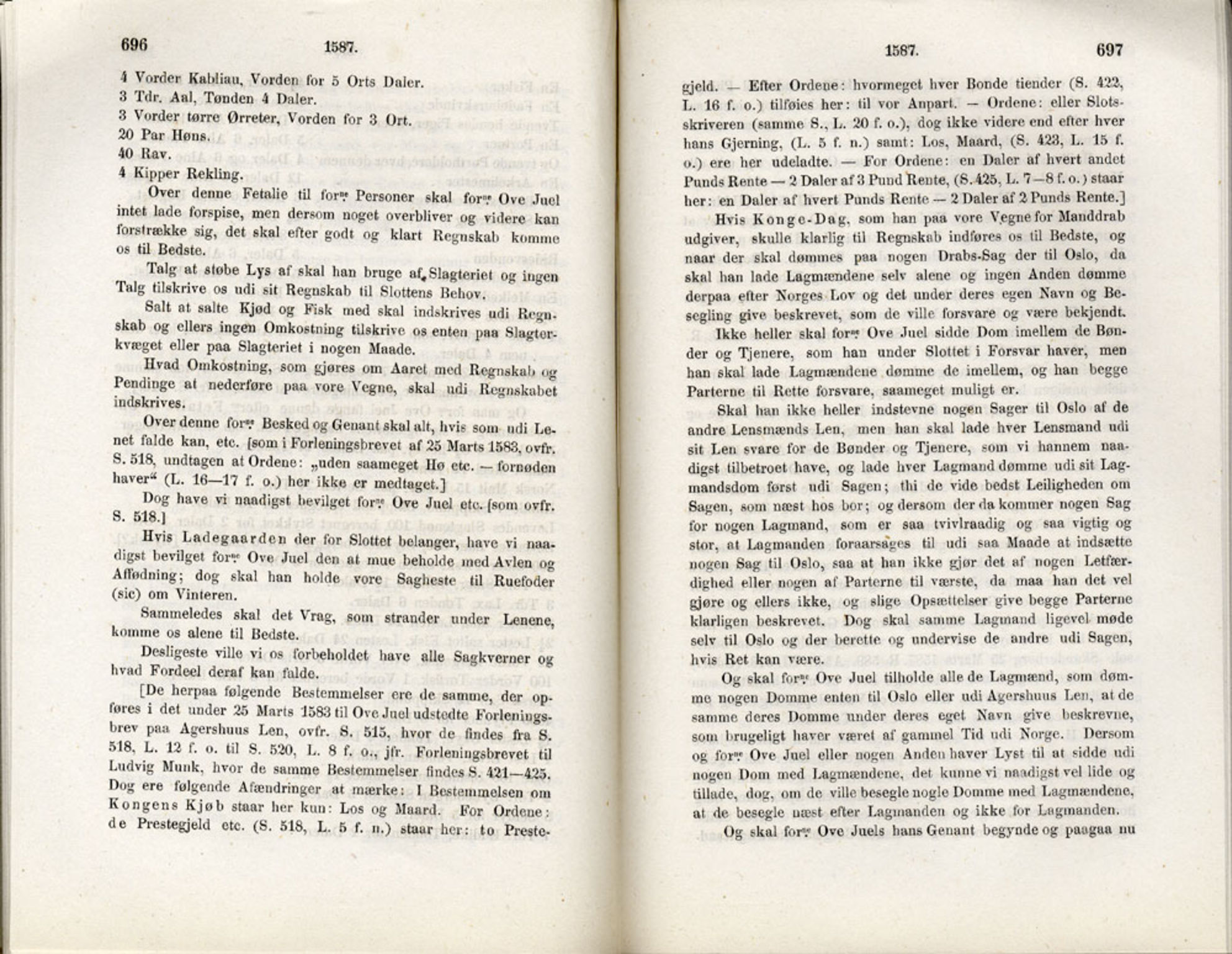 Publikasjoner utgitt av Det Norske Historiske Kildeskriftfond, PUBL/-/-/-: Norske Rigs-Registranter, bind 2, 1572-1588, p. 696-697