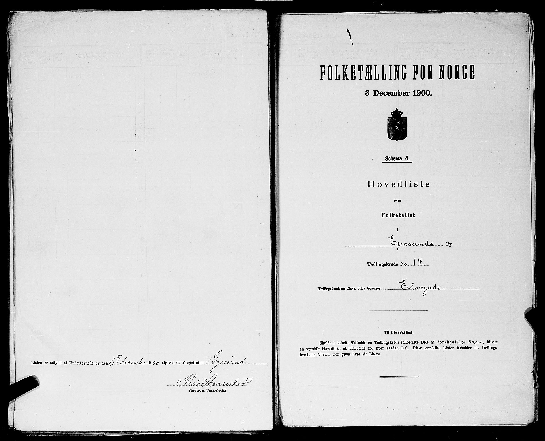 SAST, 1900 census for Egersund, 1900, p. 50