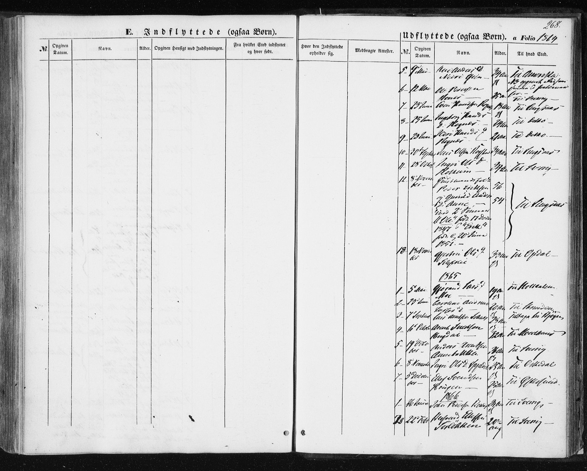 Ministerialprotokoller, klokkerbøker og fødselsregistre - Sør-Trøndelag, SAT/A-1456/687/L1000: Parish register (official) no. 687A06, 1848-1869, p. 268