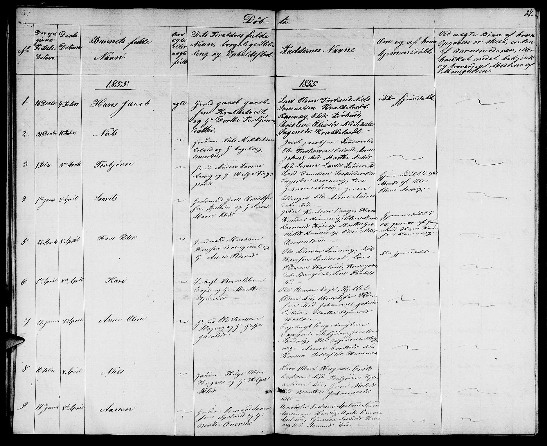 Tysvær sokneprestkontor, SAST/A -101864/H/Ha/Hab/L0002: Parish register (copy) no. B 2, 1852-1868, p. 27