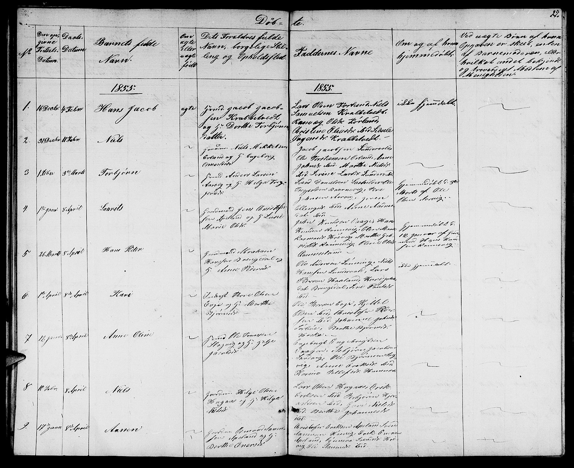 Tysvær sokneprestkontor, AV/SAST-A -101864/H/Ha/Hab/L0002: Parish register (copy) no. B 2, 1852-1868, p. 27