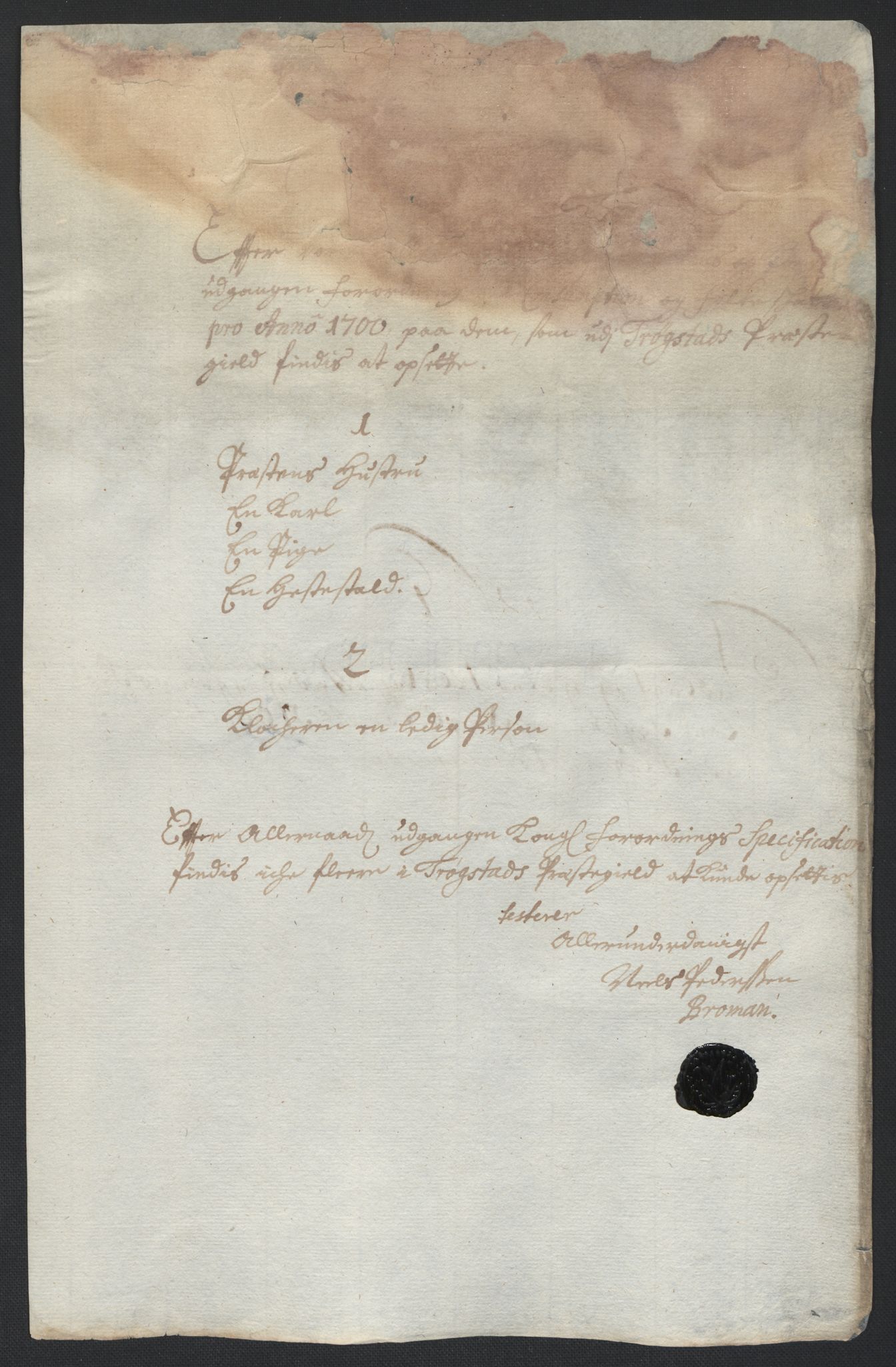 Rentekammeret inntil 1814, Reviderte regnskaper, Fogderegnskap, AV/RA-EA-4092/R07/L0291: Fogderegnskap Rakkestad, Heggen og Frøland, 1700, p. 28