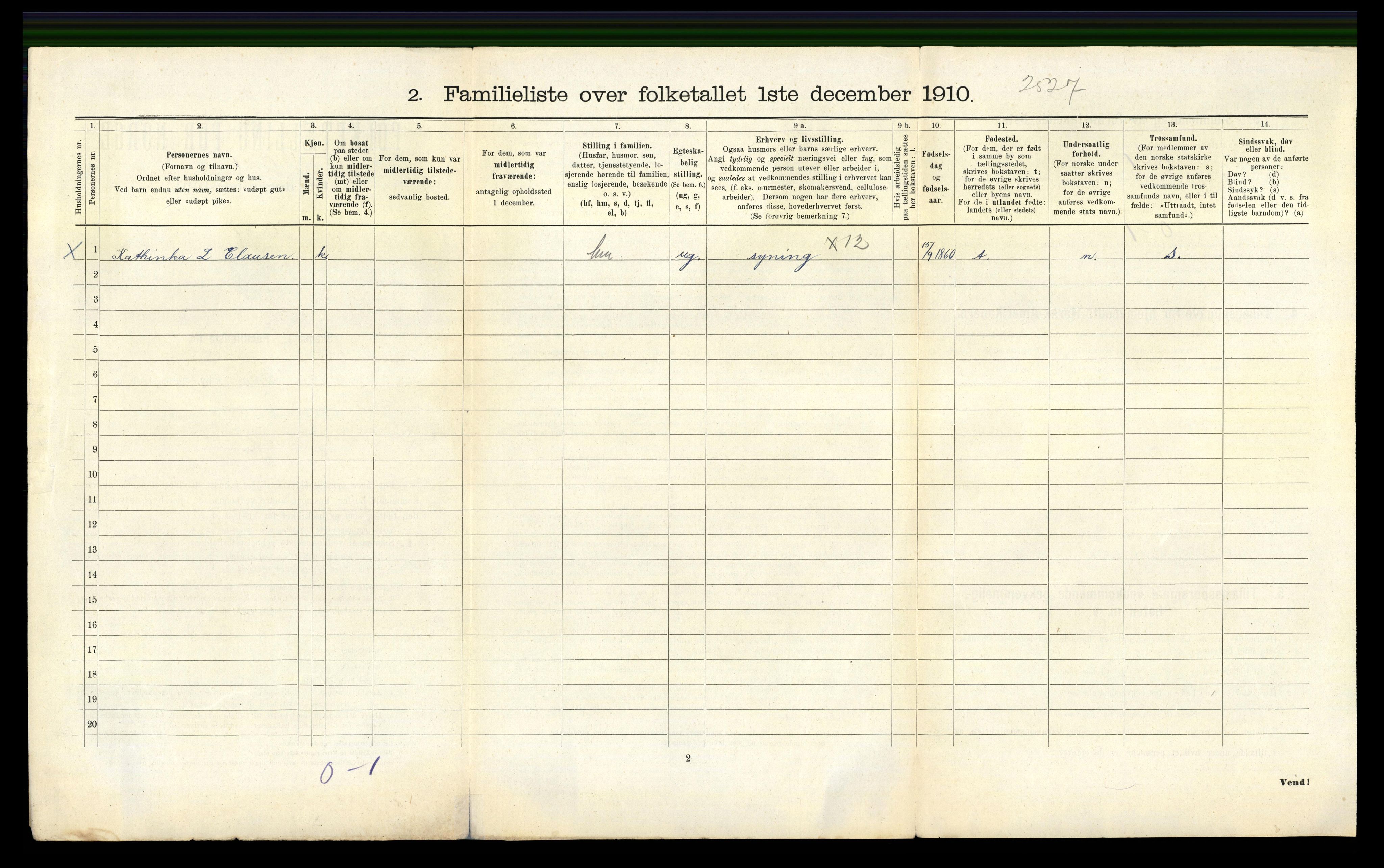 RA, 1910 census for Bergen, 1910, p. 5784