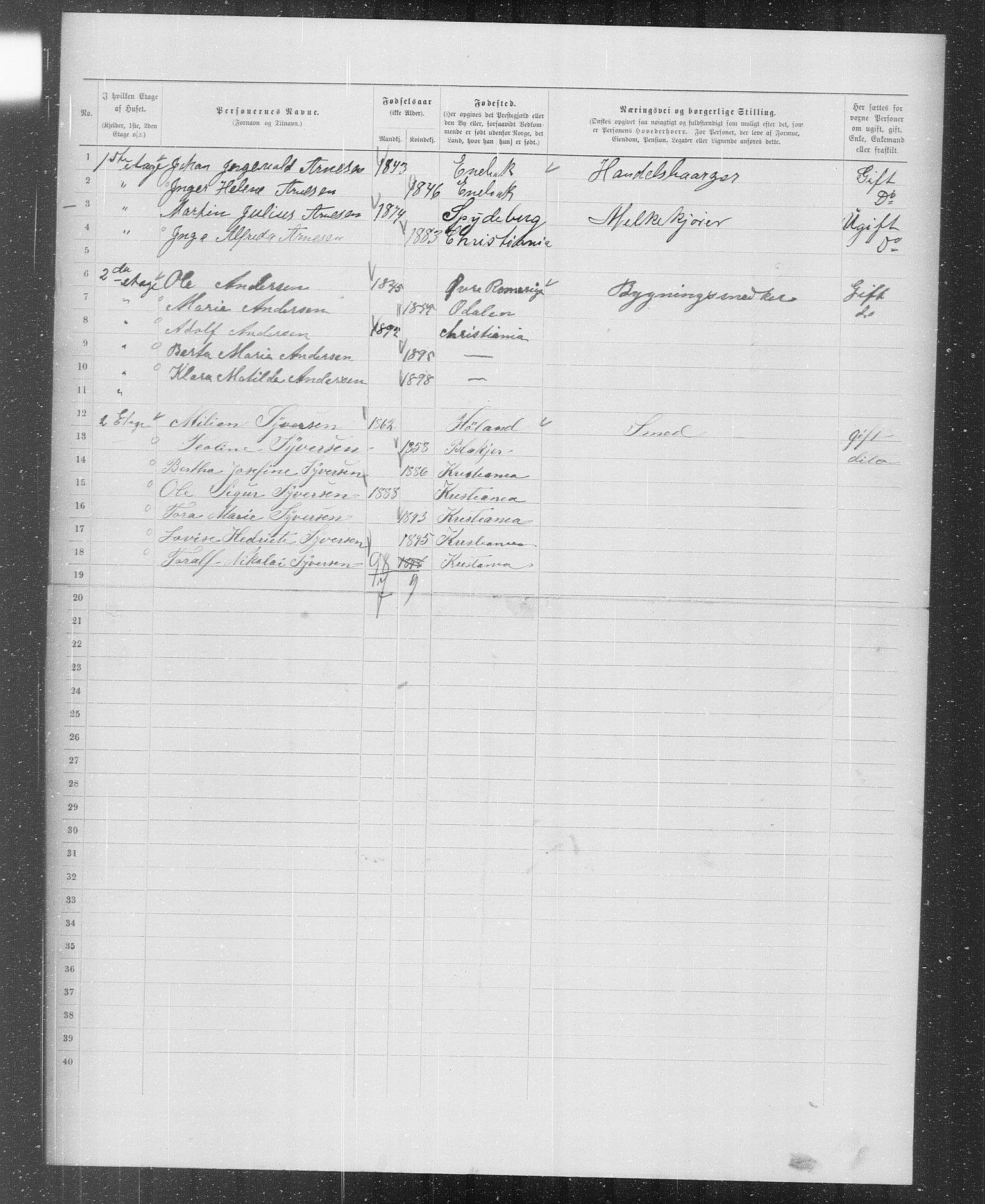 OBA, Municipal Census 1899 for Kristiania, 1899, p. 1204