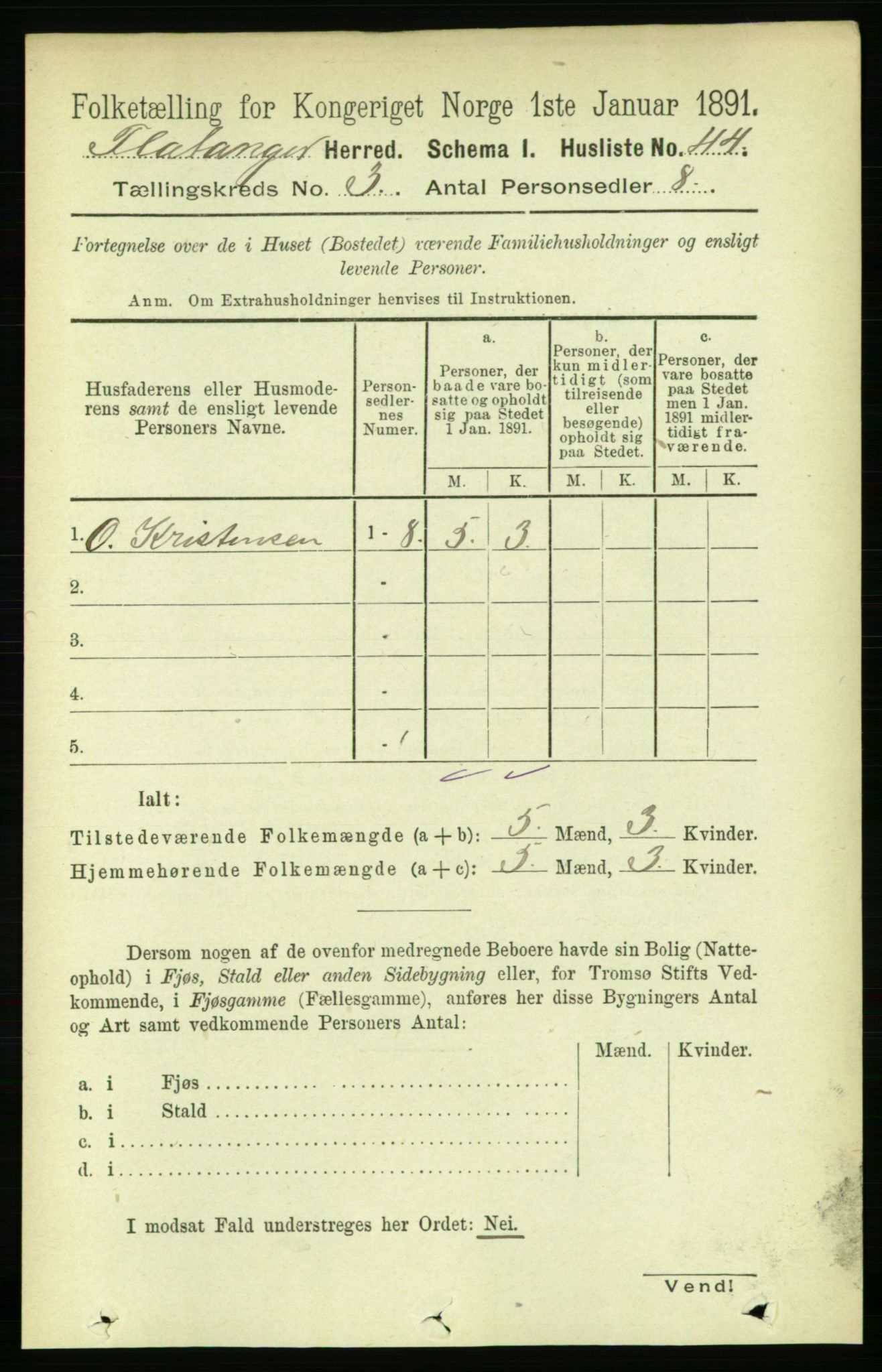 RA, 1891 census for 1749 Flatanger, 1891, p. 1319