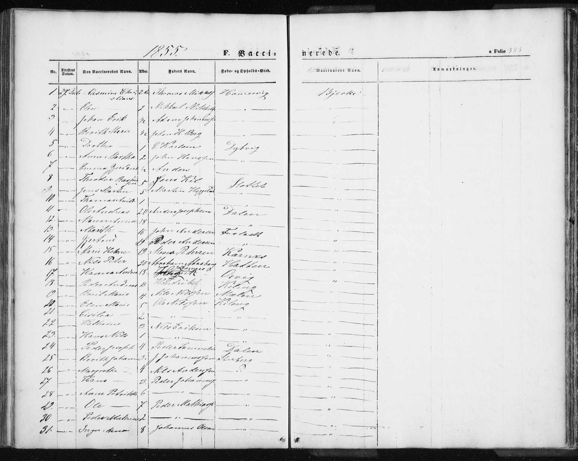 Lyngen sokneprestembete, SATØ/S-1289/H/He/Hea/L0004kirke: Parish register (official) no. 4, 1839-1858, p. 383