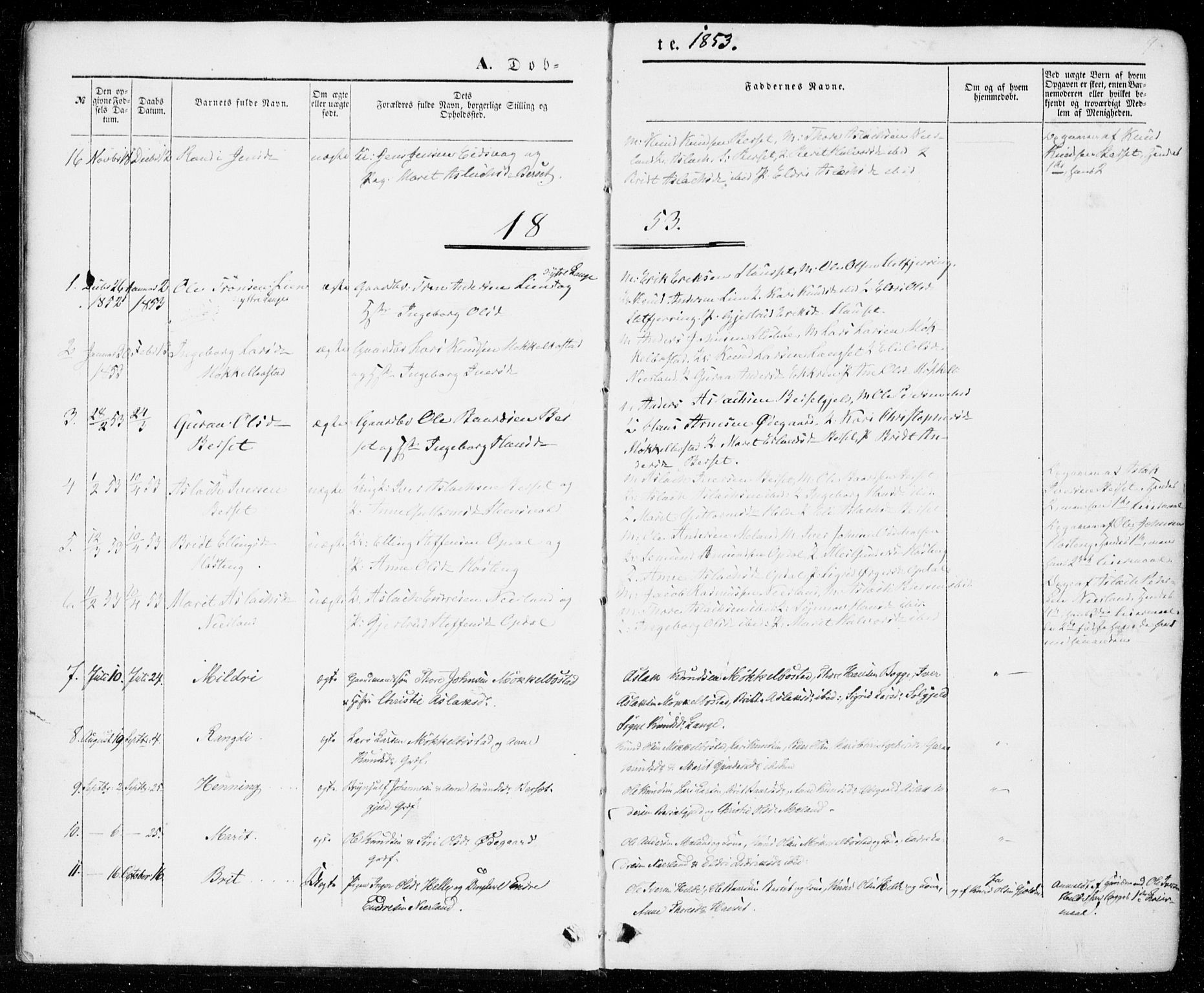 Ministerialprotokoller, klokkerbøker og fødselsregistre - Møre og Romsdal, SAT/A-1454/554/L0643: Parish register (official) no. 554A01, 1846-1879, p. 9