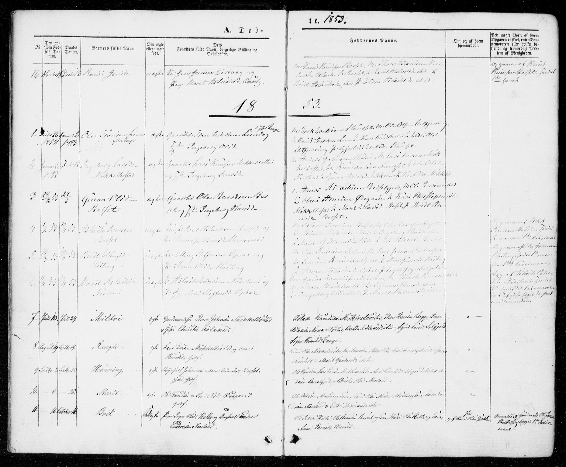 Ministerialprotokoller, klokkerbøker og fødselsregistre - Møre og Romsdal, AV/SAT-A-1454/554/L0643: Parish register (official) no. 554A01, 1846-1879, p. 9