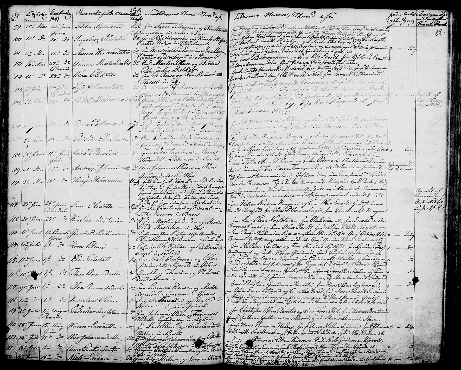 Grue prestekontor, AV/SAH-PREST-036/H/Ha/Haa/L0007: Parish register (official) no. 7, 1830-1847, p. 88