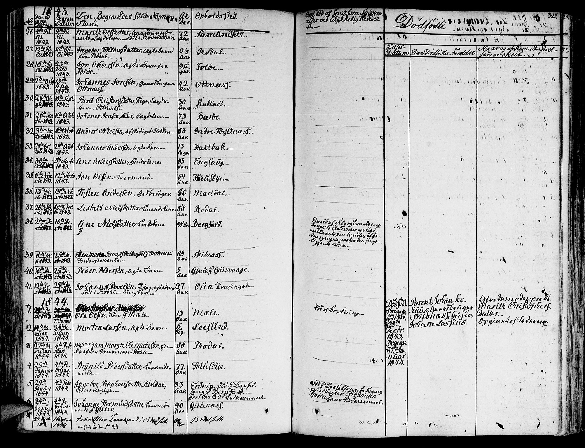 Ministerialprotokoller, klokkerbøker og fødselsregistre - Møre og Romsdal, SAT/A-1454/578/L0904: Parish register (official) no. 578A03, 1836-1858, p. 325