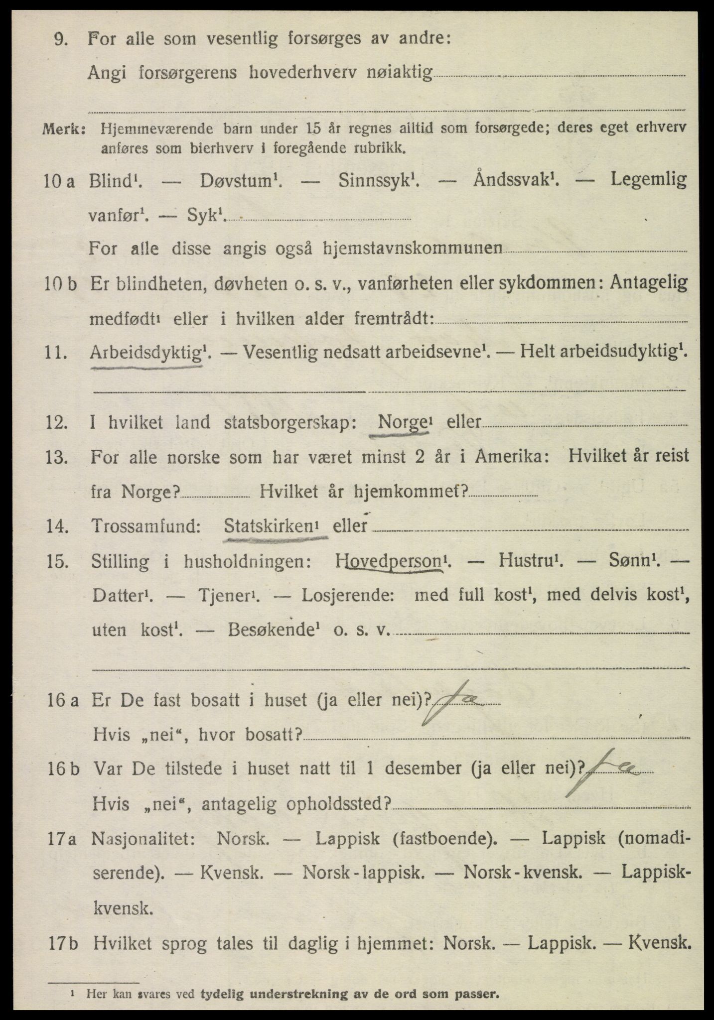 SAT, 1920 census for Verdal, 1920, p. 4022