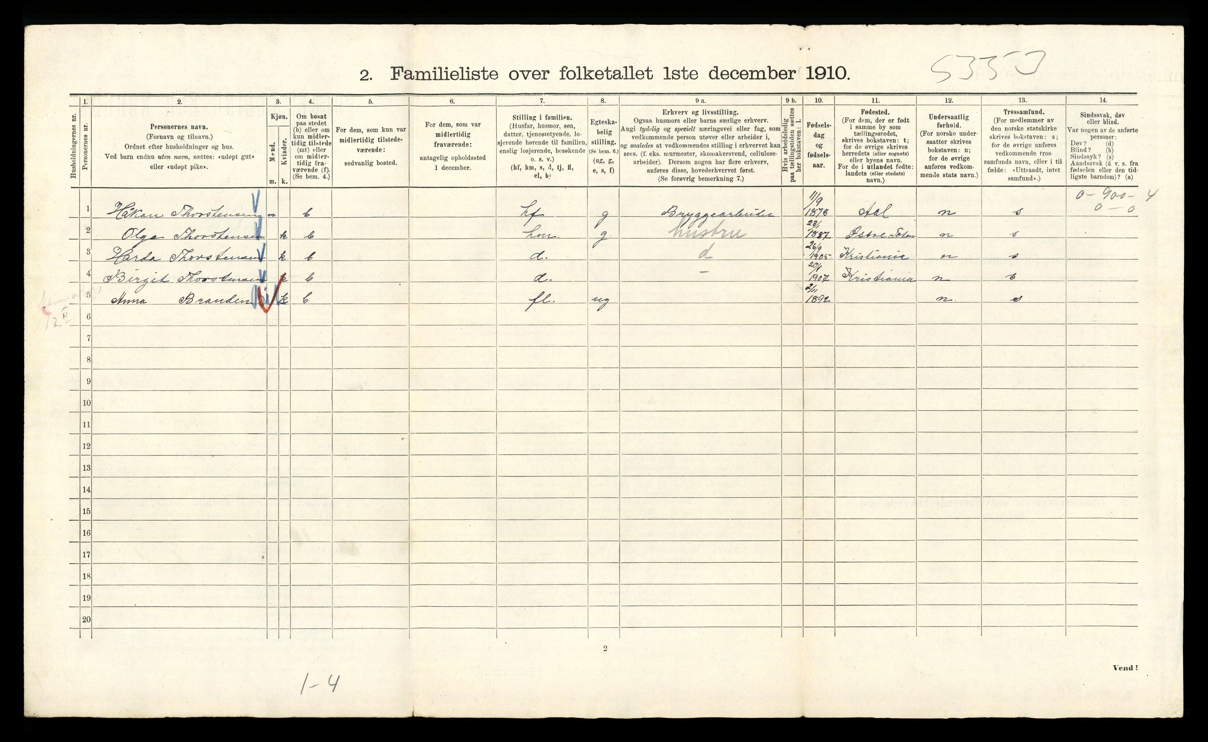 RA, 1910 census for Kristiania, 1910, p. 120934