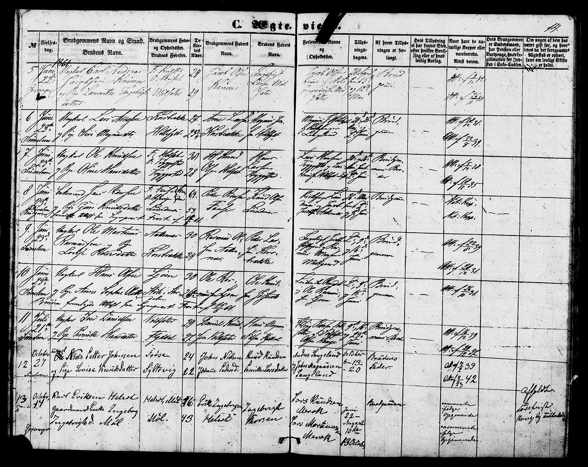 Ministerialprotokoller, klokkerbøker og fødselsregistre - Møre og Romsdal, SAT/A-1454/517/L0224: Parish register (official) no. 517A04, 1853-1880, p. 14