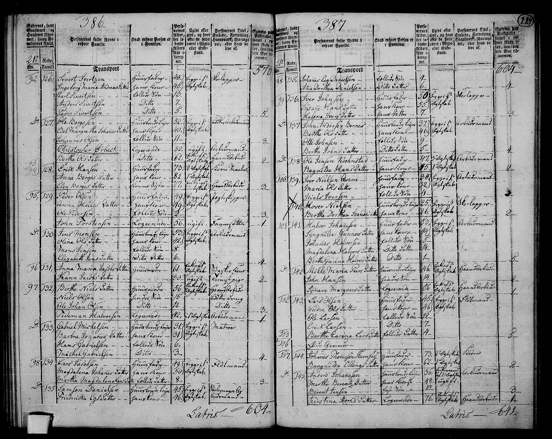 RA, 1801 census for 1301 Bergen, 1801, p. 223b-224a