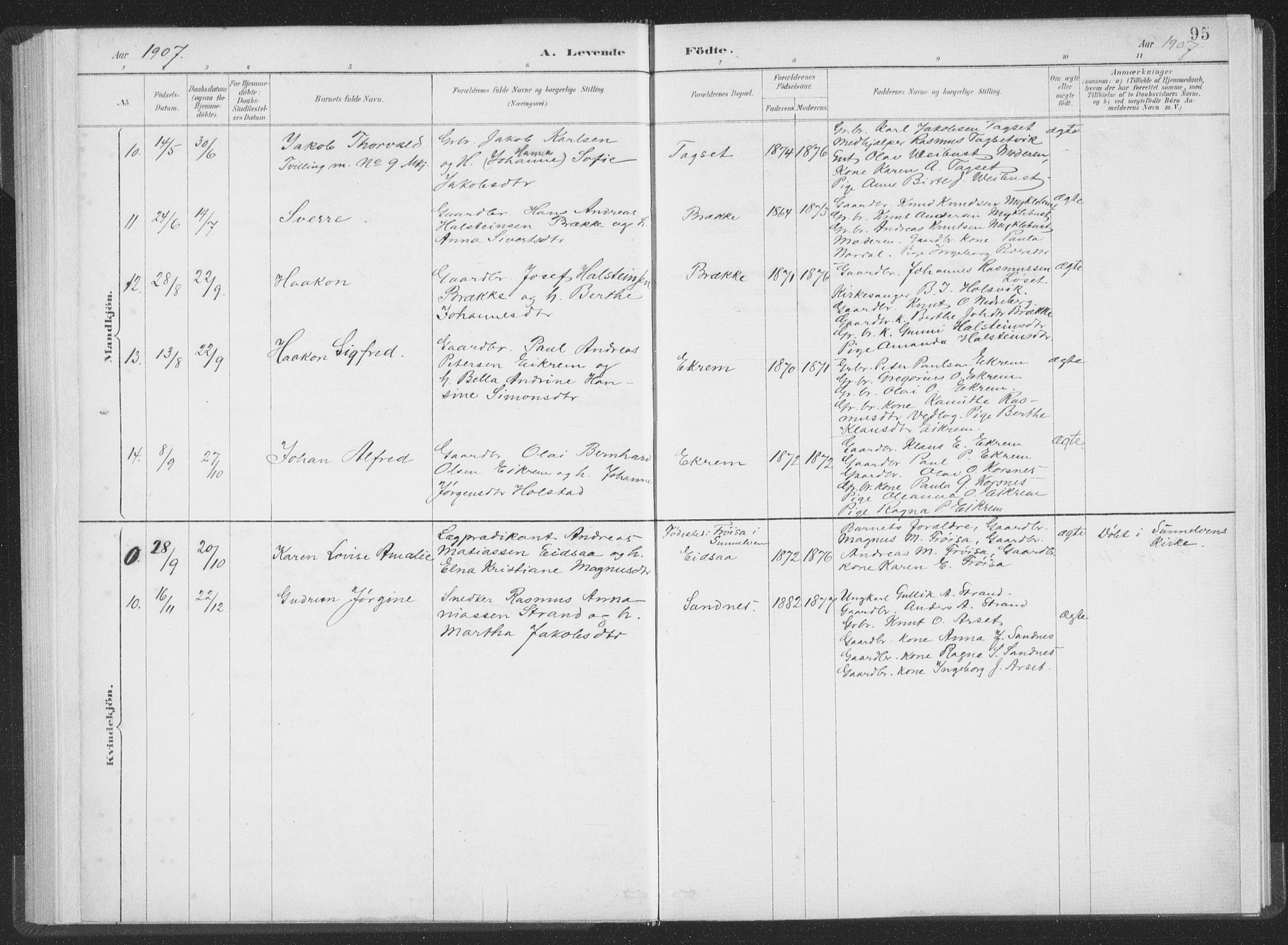 Ministerialprotokoller, klokkerbøker og fødselsregistre - Møre og Romsdal, AV/SAT-A-1454/502/L0025: Parish register (official) no. 502A03, 1885-1909, p. 95