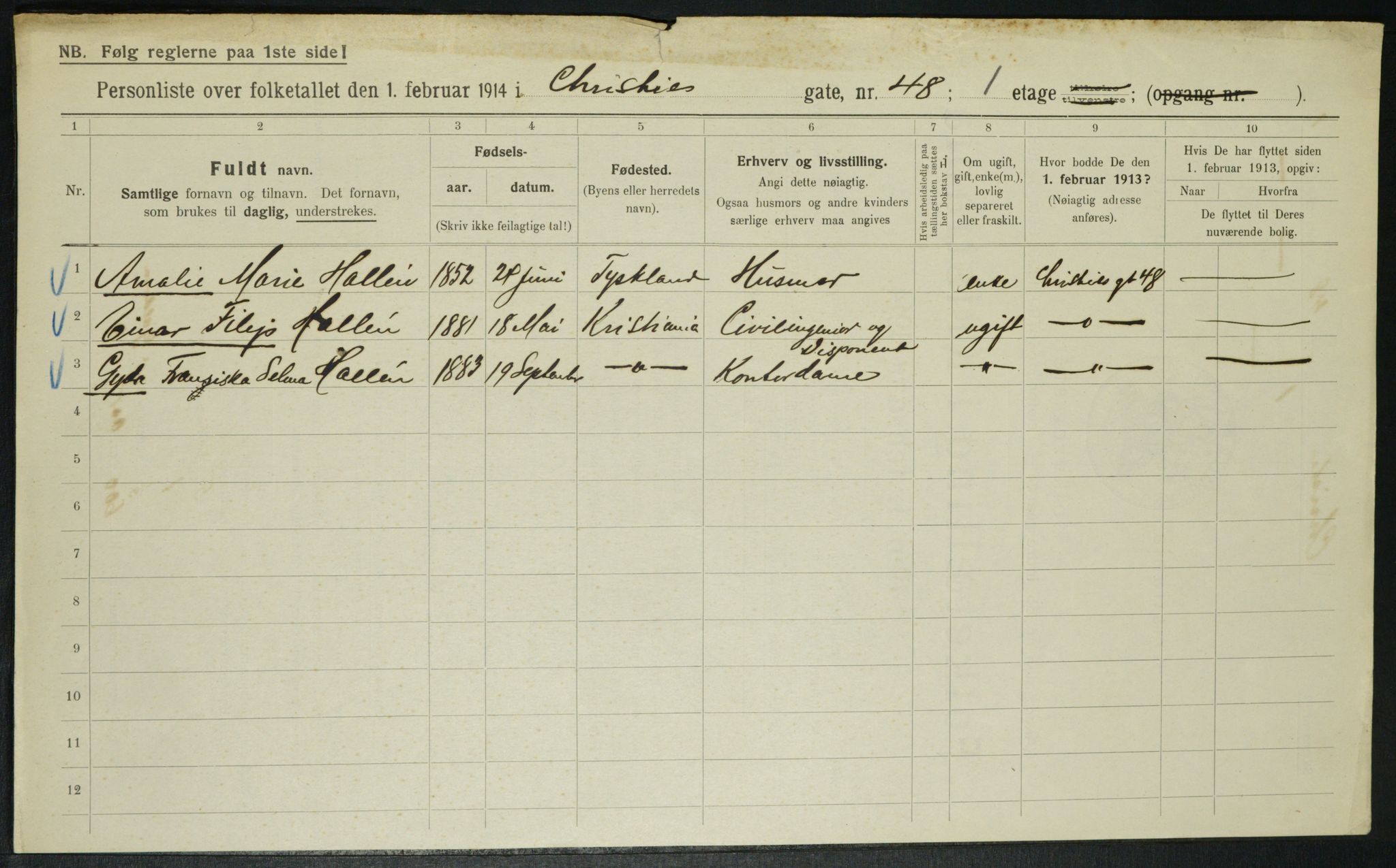 OBA, Municipal Census 1914 for Kristiania, 1914, p. 12866