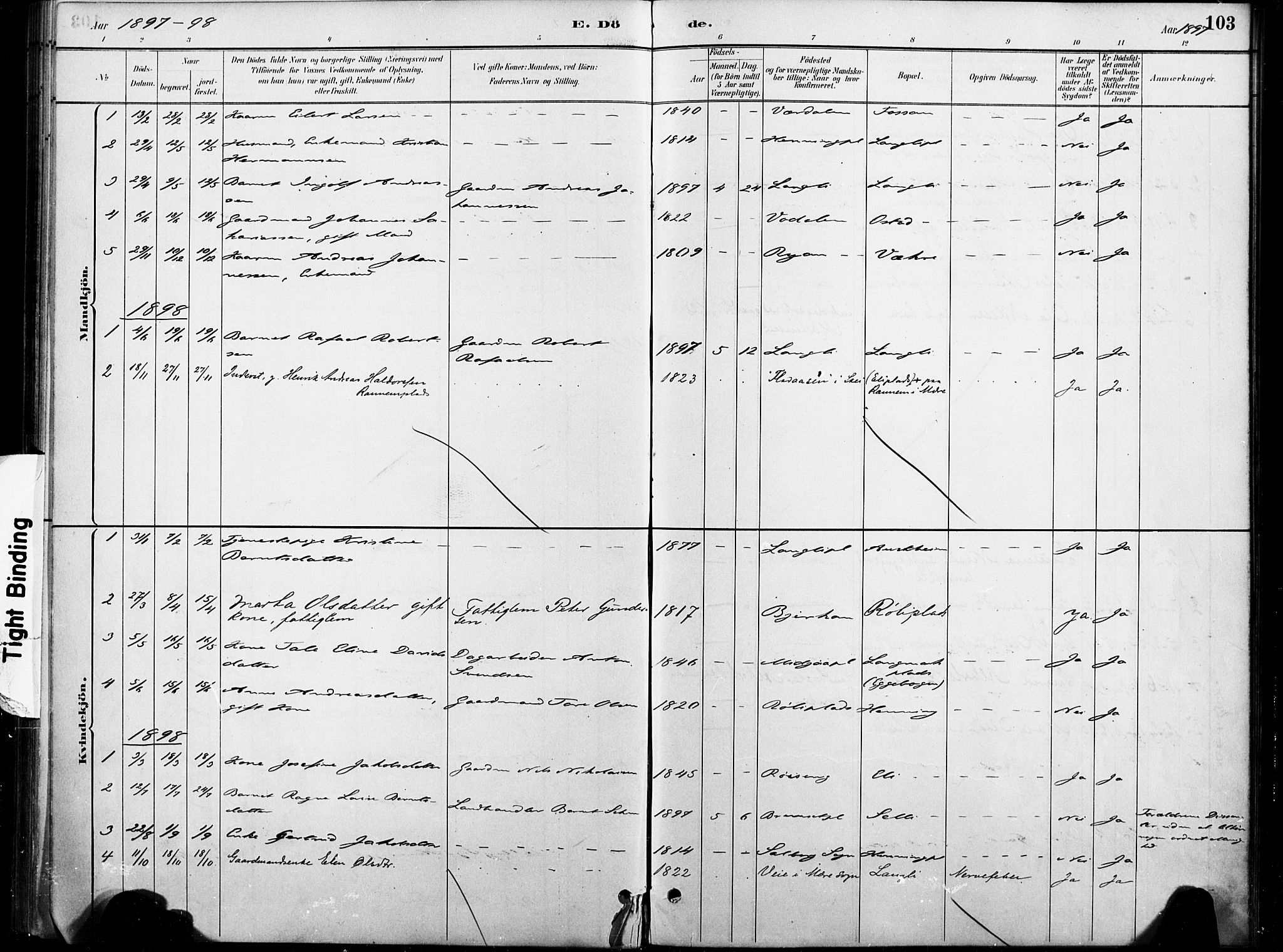 Ministerialprotokoller, klokkerbøker og fødselsregistre - Nord-Trøndelag, SAT/A-1458/738/L0364: Parish register (official) no. 738A01, 1884-1902, p. 103