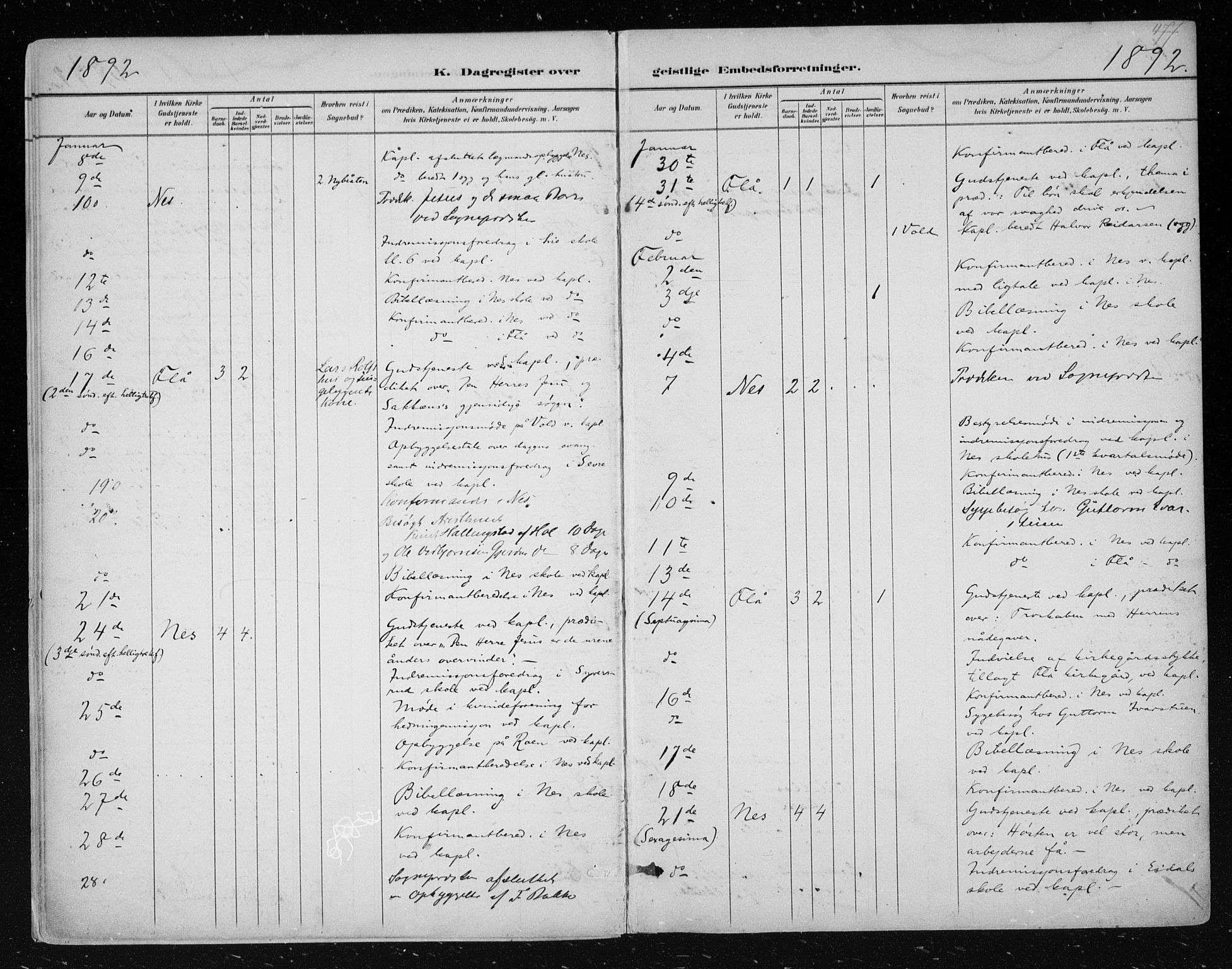 Nes kirkebøker, AV/SAKO-A-236/F/Fa/L0011: Parish register (official) no. 11, 1881-1912, p. 477