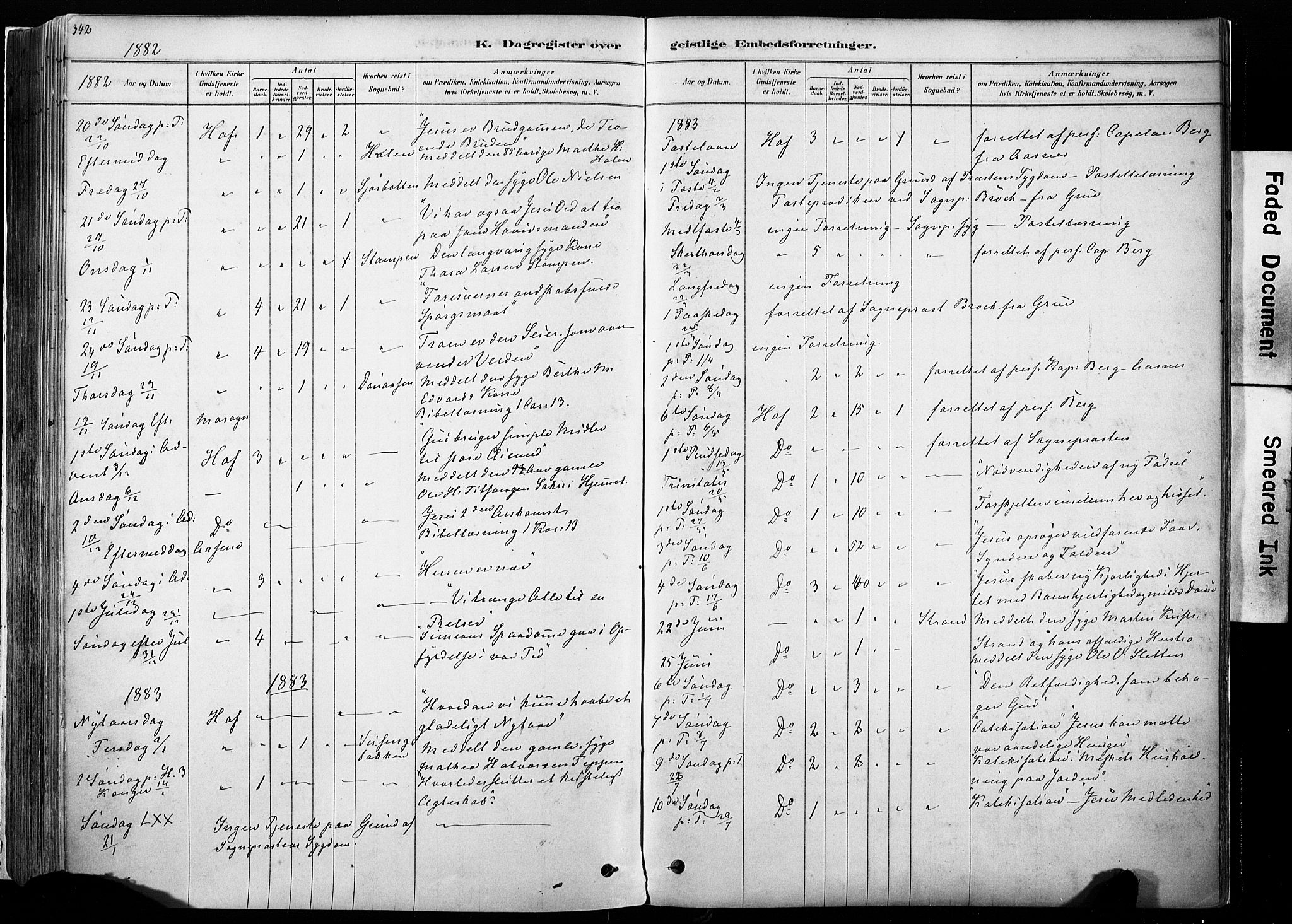 Hof prestekontor, SAH/PREST-038/H/Ha/Haa/L0010: Parish register (official) no. 10, 1878-1909, p. 342