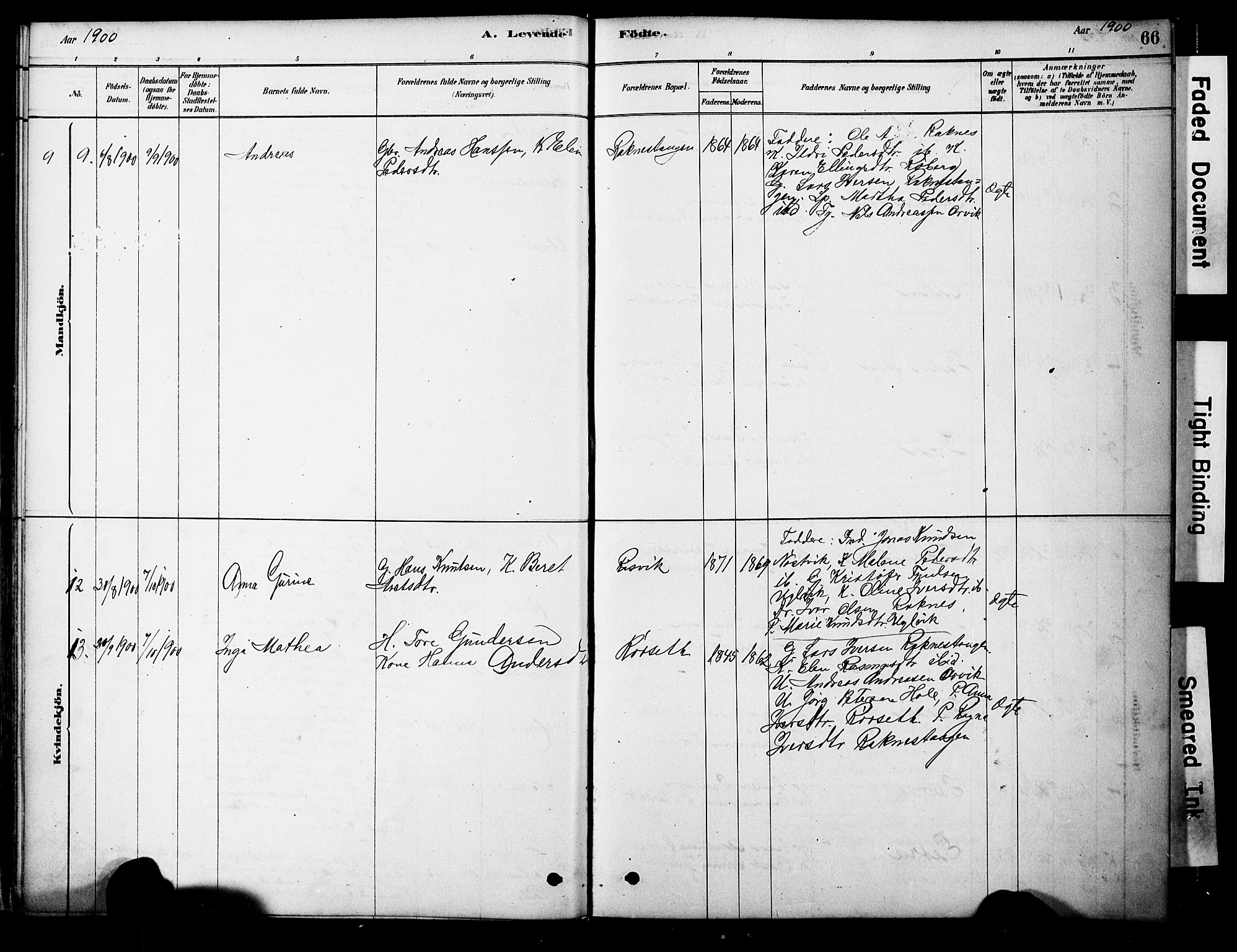 Ministerialprotokoller, klokkerbøker og fødselsregistre - Møre og Romsdal, SAT/A-1454/563/L0736: Parish register (official) no. 563A01, 1878-1903, p. 66