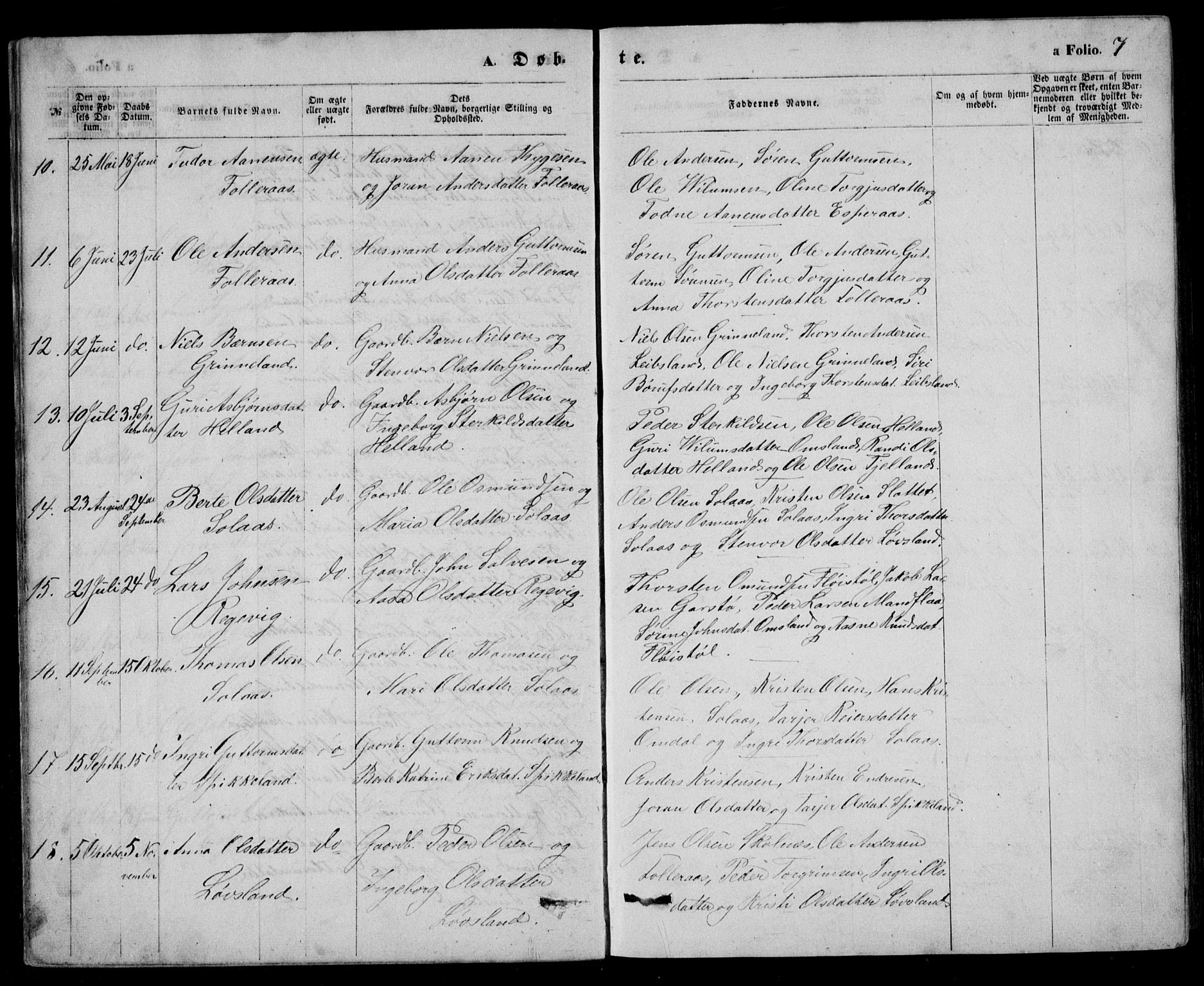 Bjelland sokneprestkontor, AV/SAK-1111-0005/F/Fb/Fbb/L0004: Parish register (copy) no. B 4, 1867-1887, p. 7