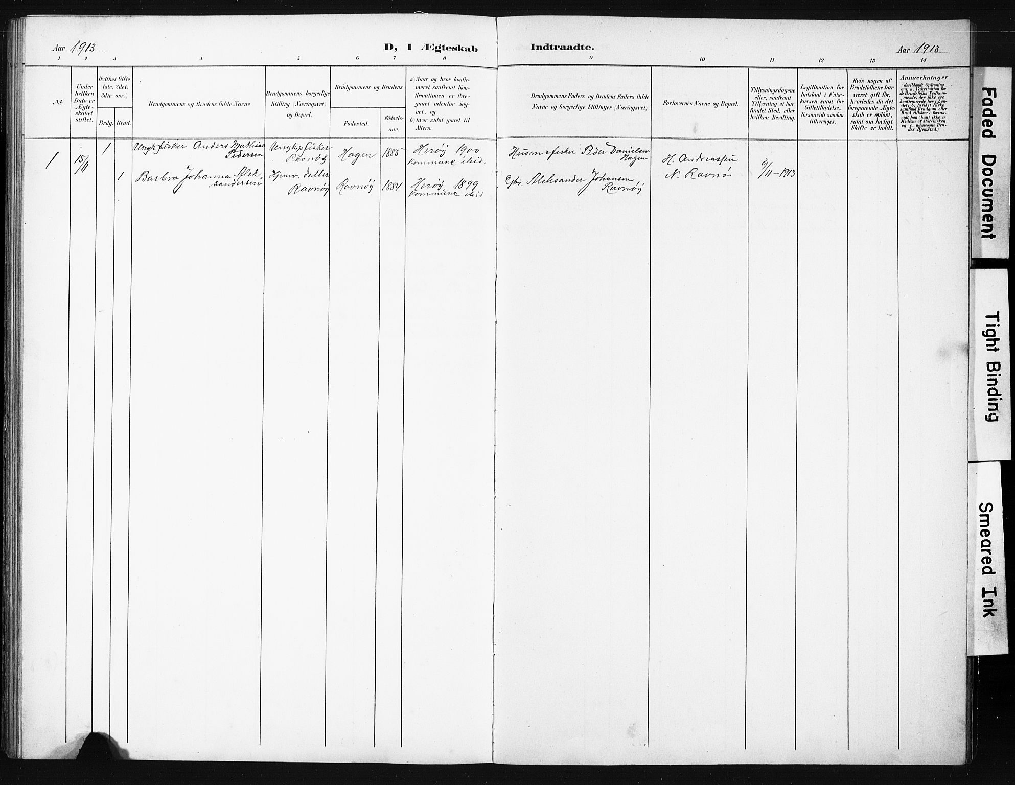 Ministerialprotokoller, klokkerbøker og fødselsregistre - Nordland, AV/SAT-A-1459/836/L0538: Parish register (copy) no. 836C02, 1901-1917